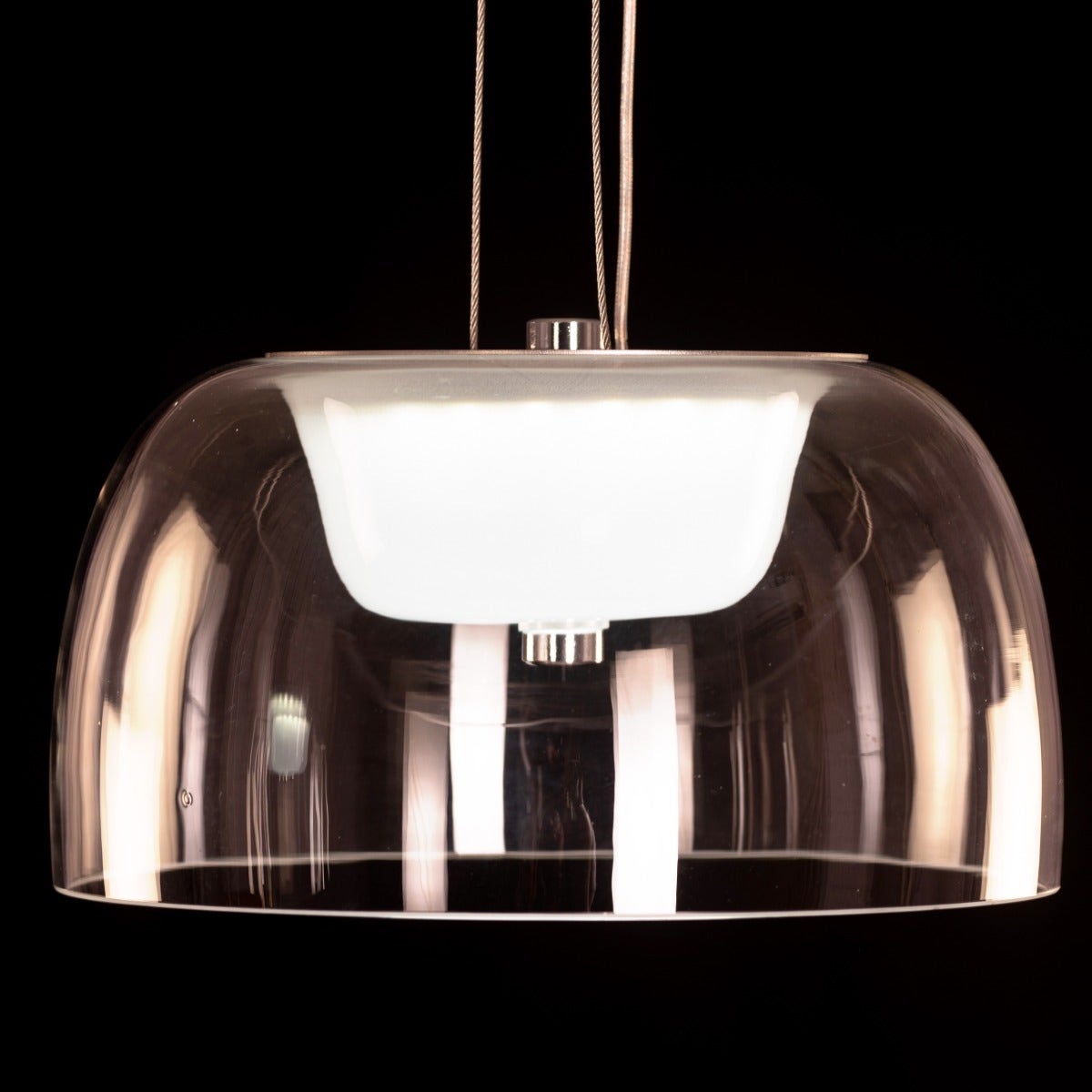 Love Spell (Medium, Chrome, Dimmable LED with Remote Control) Glass Chandelier