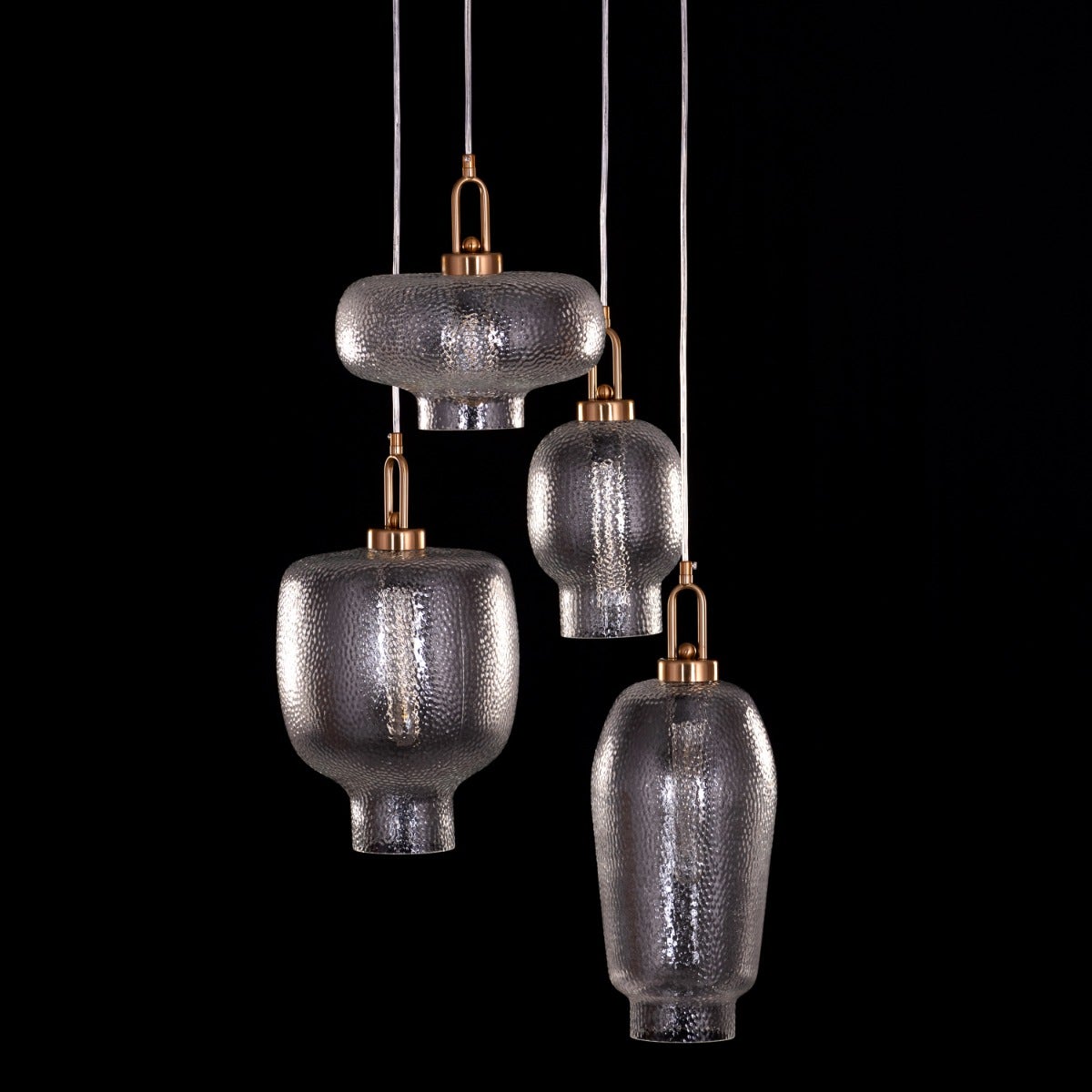 Take Me Traveling (Small, Gold) Glass Chandelier