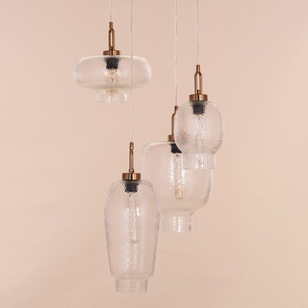 Take Me Traveling (Small, Gold) Glass Chandelier