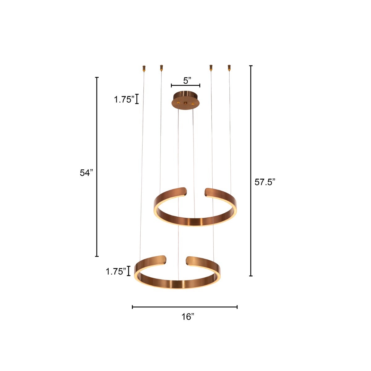 Passing Through (Small, Gold, Dimmable LED with Remote Control) Chandelier