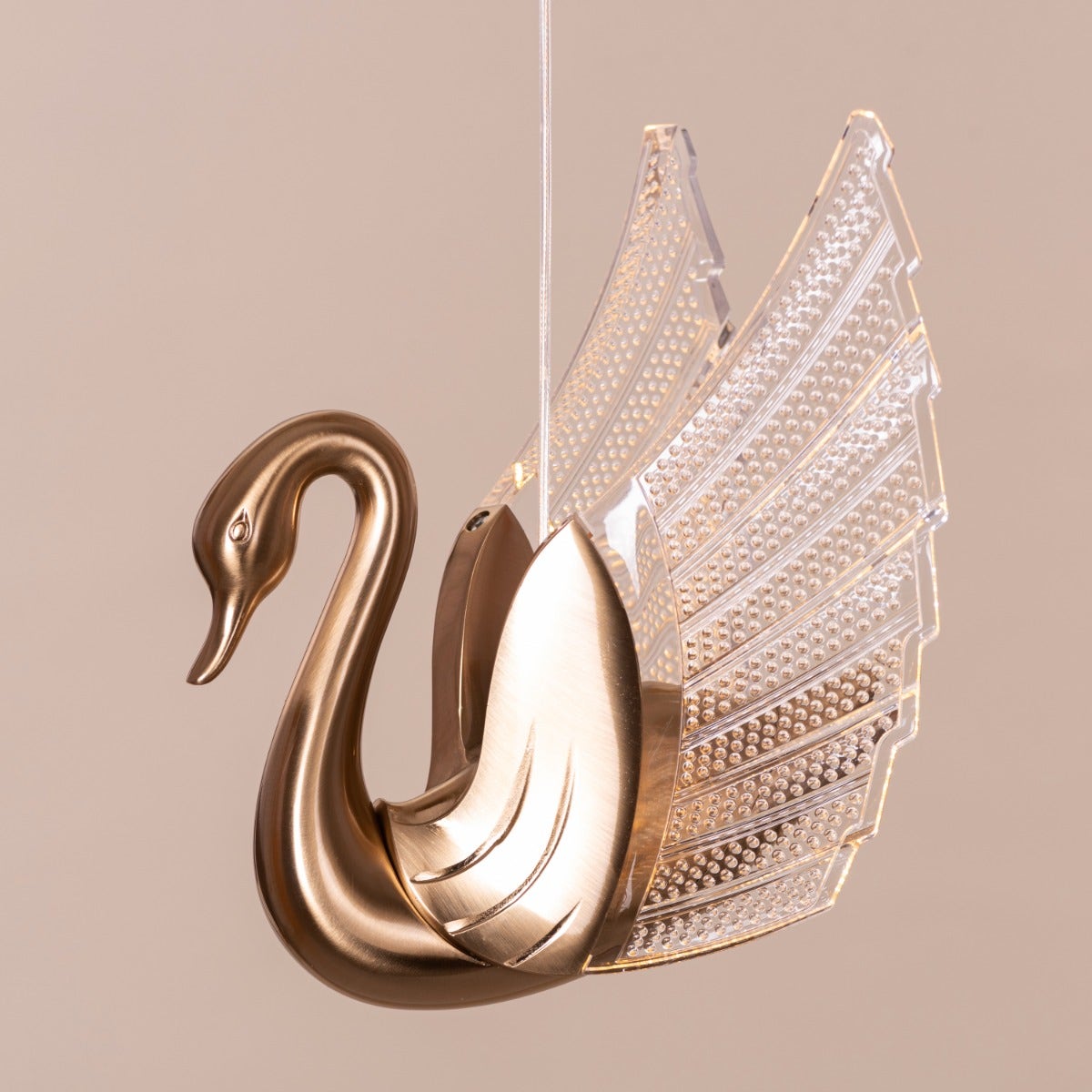Two Birds One Throne (Small, Gold, Dimmable LED with Remote Control) Chandelier