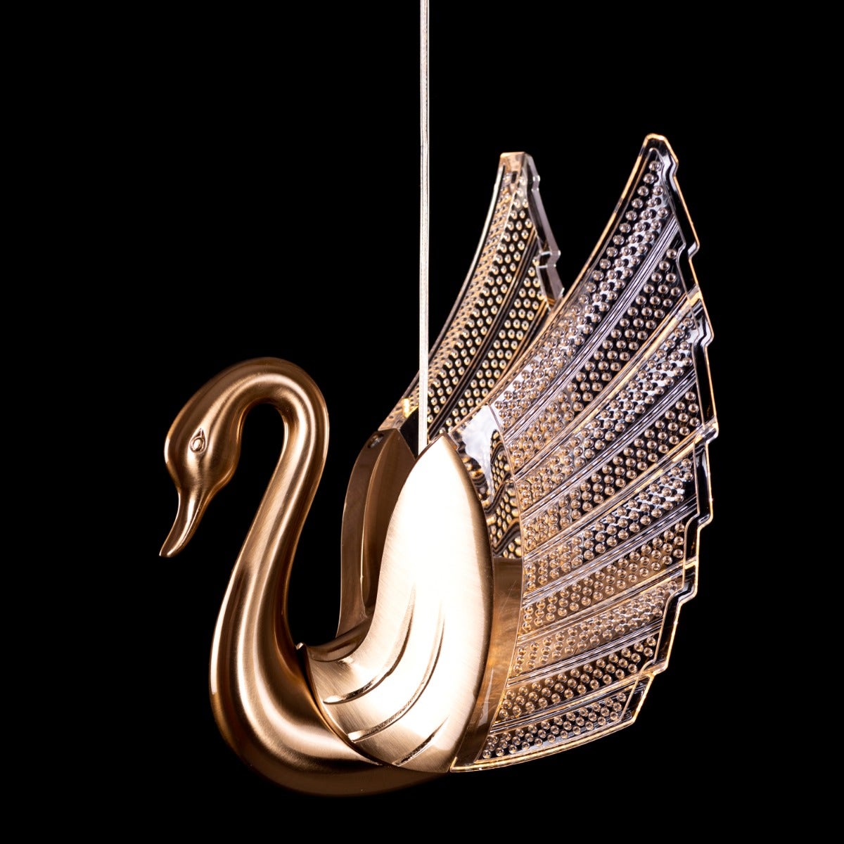 Two Birds One Throne (Small, Gold, Dimmable LED with Remote Control) Chandelier