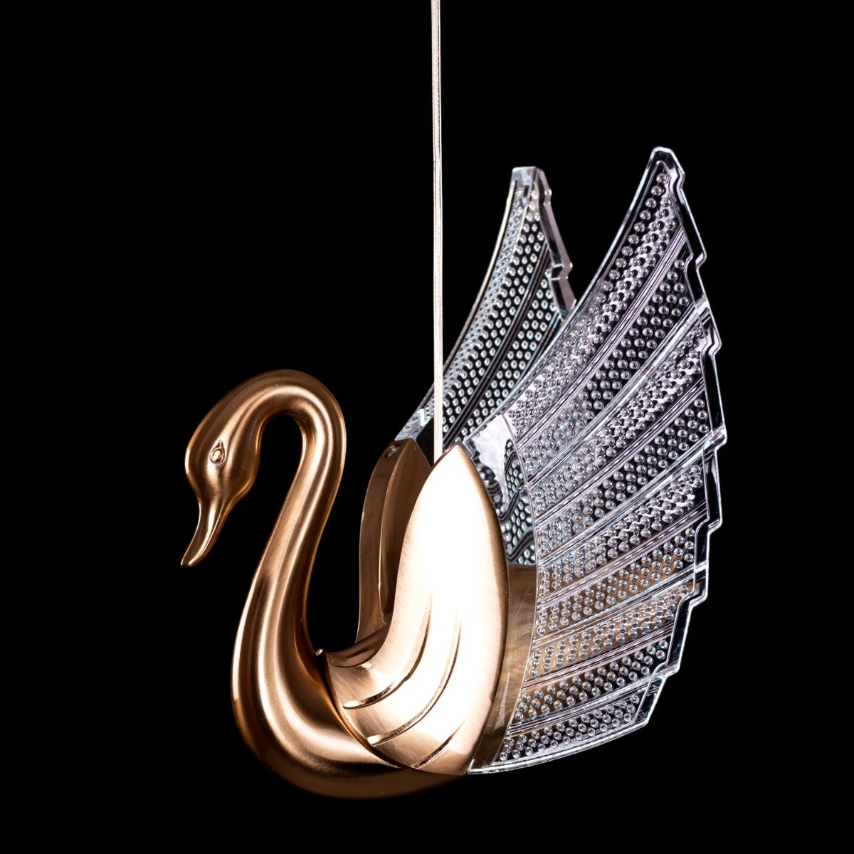 Two Birds One Throne (Small, Gold, Dimmable LED with Remote Control) Chandelier