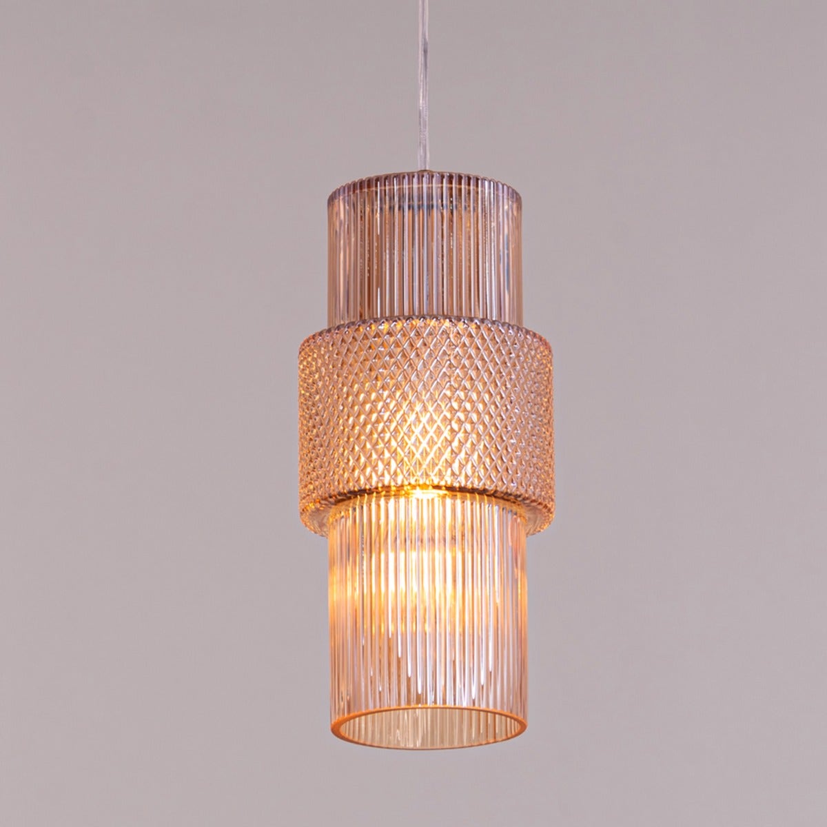 Drive To Mexico (Amber) Textured Glass Pendant Light