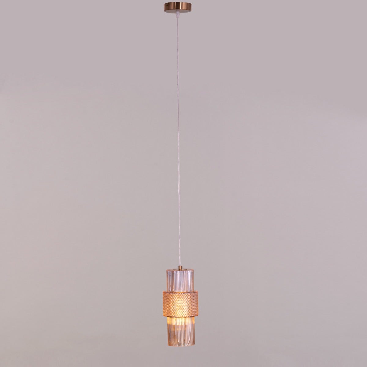 Drive To Mexico (Amber) Textured Glass Pendant Light
