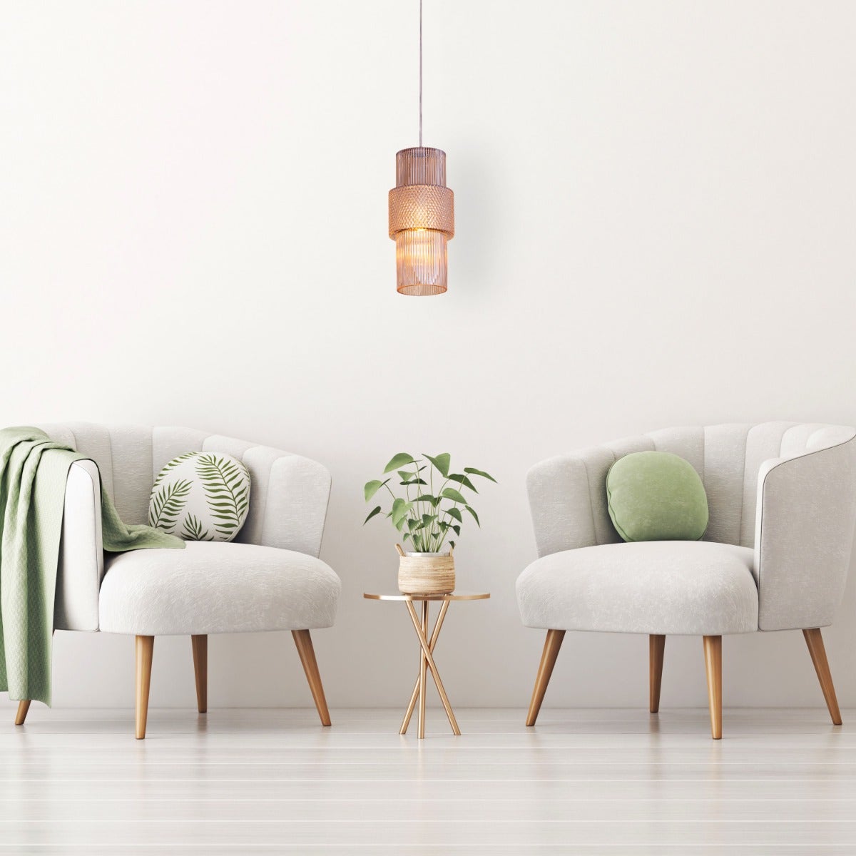 Drive To Mexico (Amber) Textured Glass Pendant Light