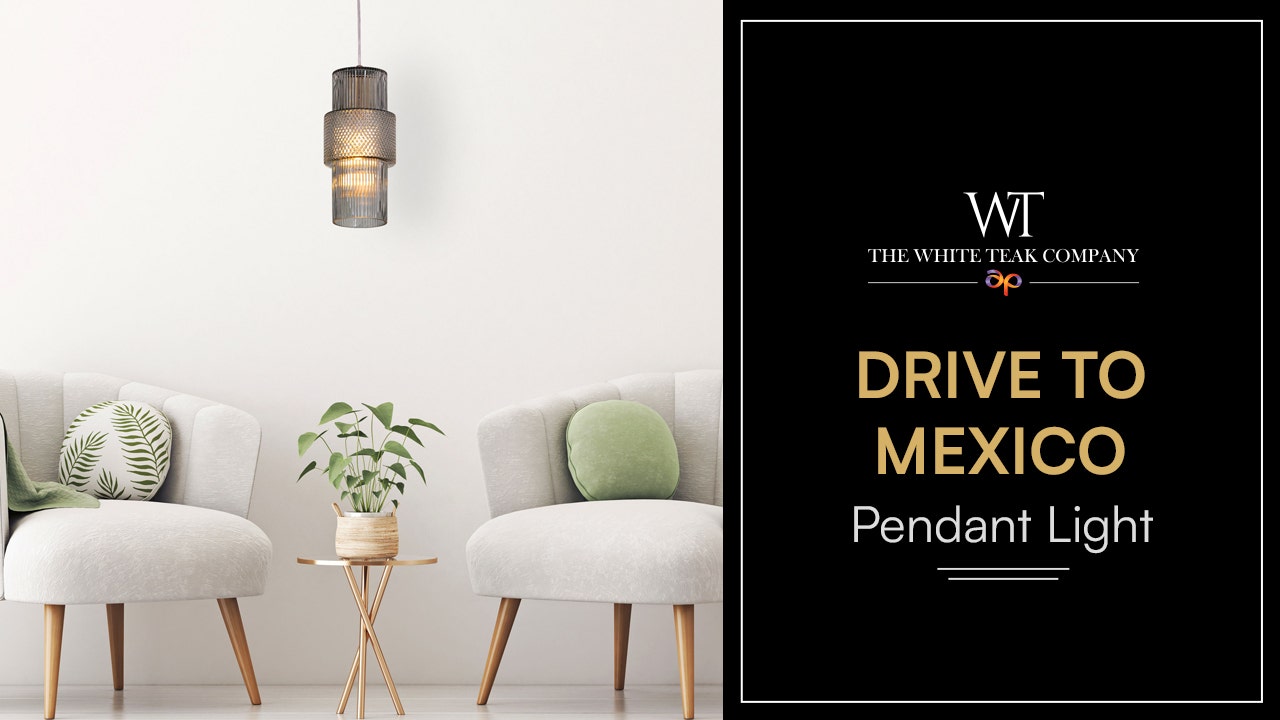 Drive To Mexico (Green) Textured Glass Pendant Light