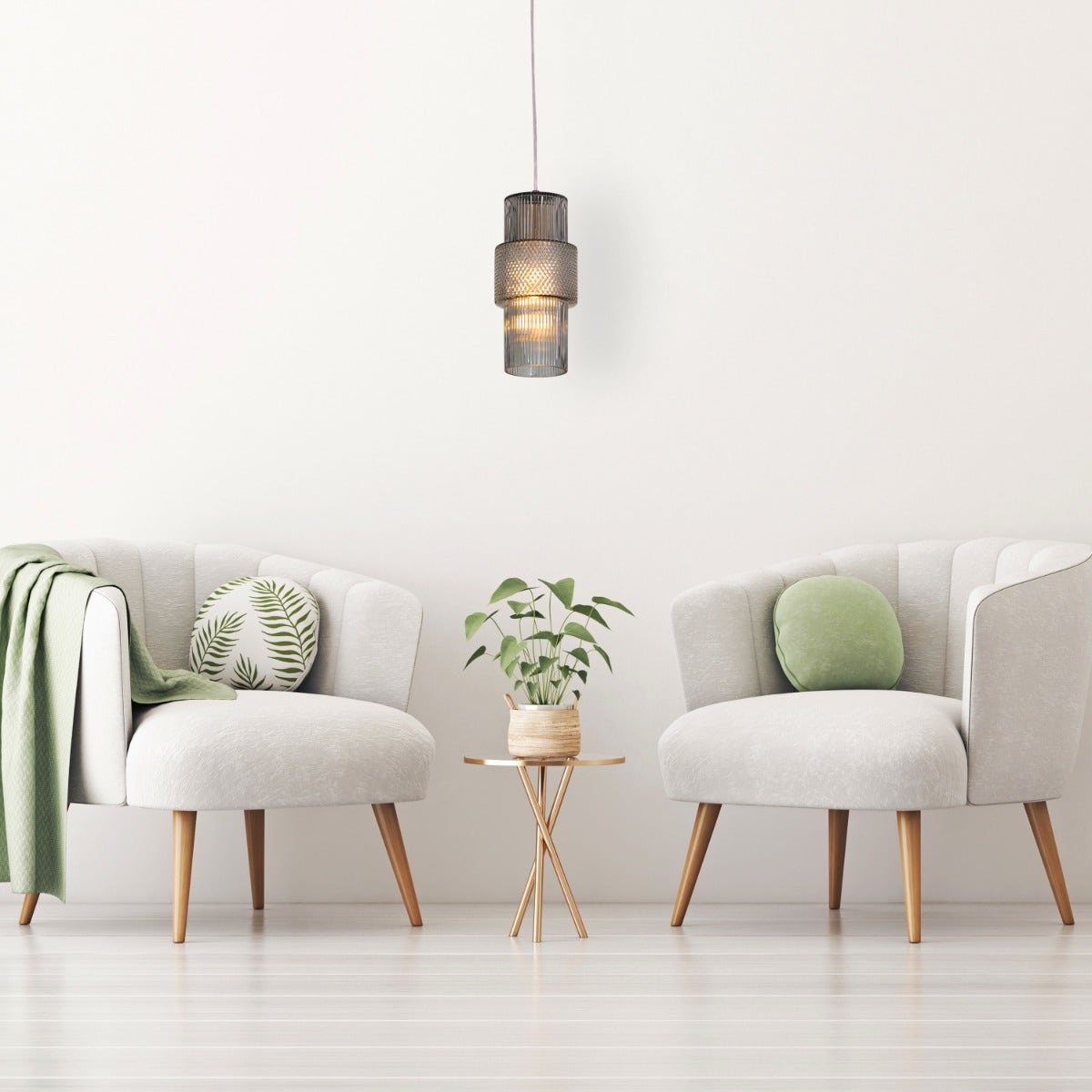 Drive To Mexico (Green) Textured Glass Pendant Light