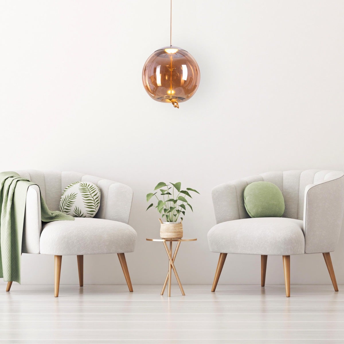 Motivation (Amber, Built-In LED) Glass Pendant Light