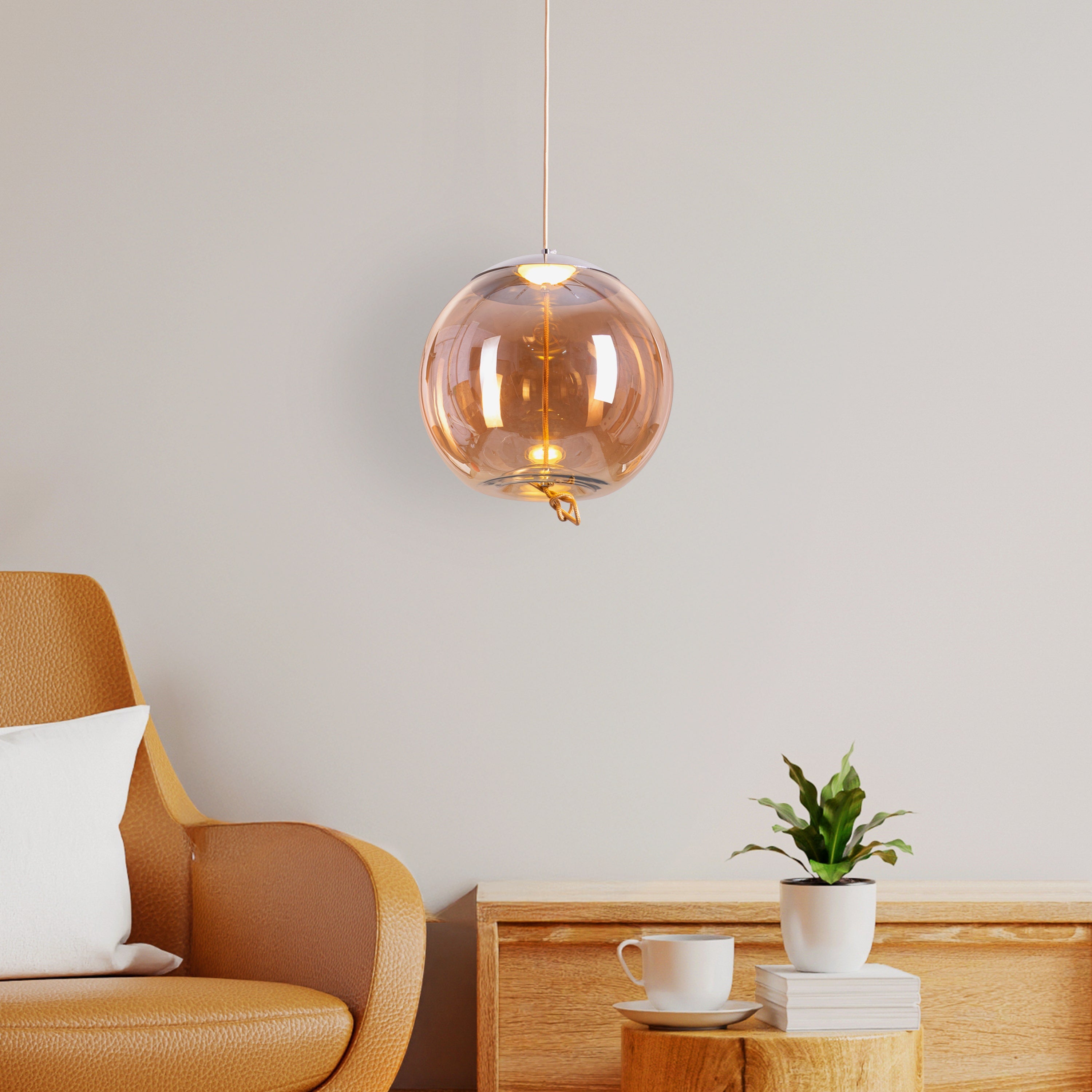 Motivation (Amber, Built-In LED) Glass Pendant Light