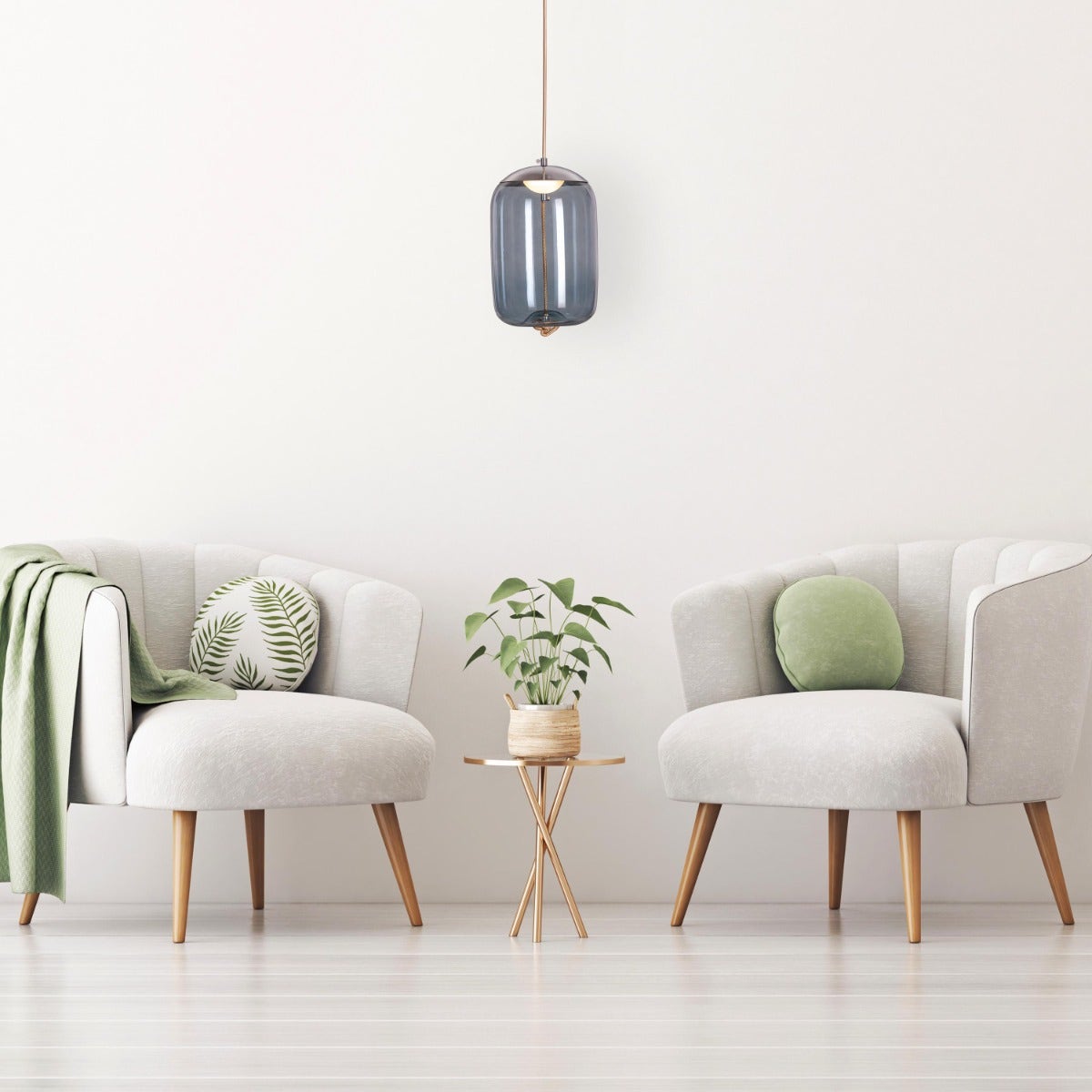 Trust Yourself (Blue, Built-In LED) Glass Pendant Light