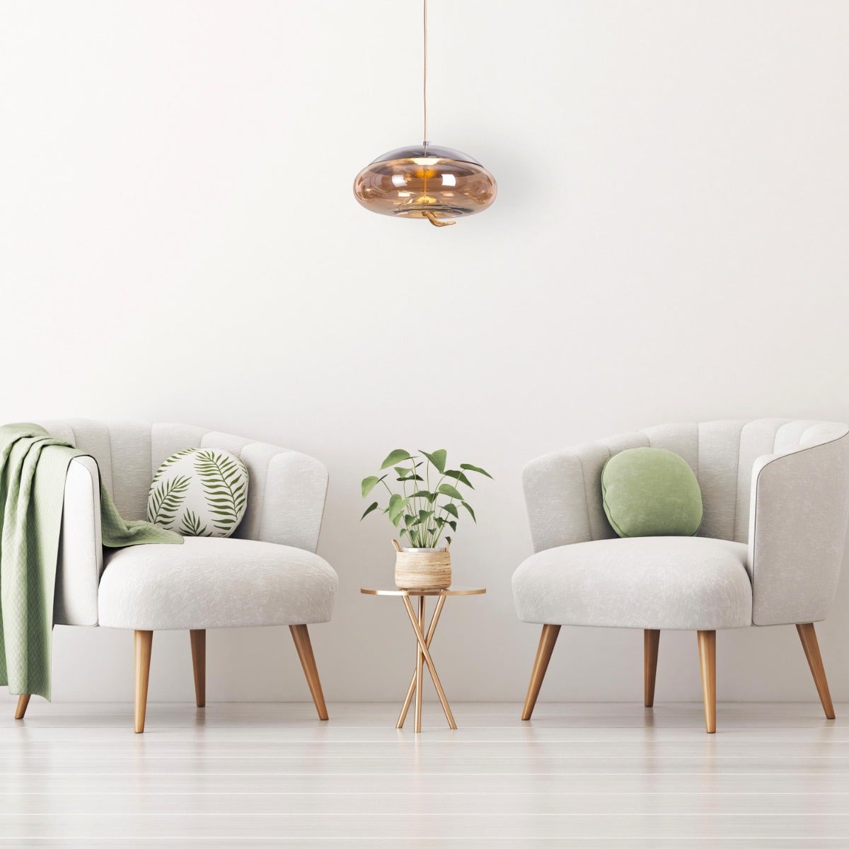 Change To Grow (Amber, Built-In LED) Glass Pendant Light