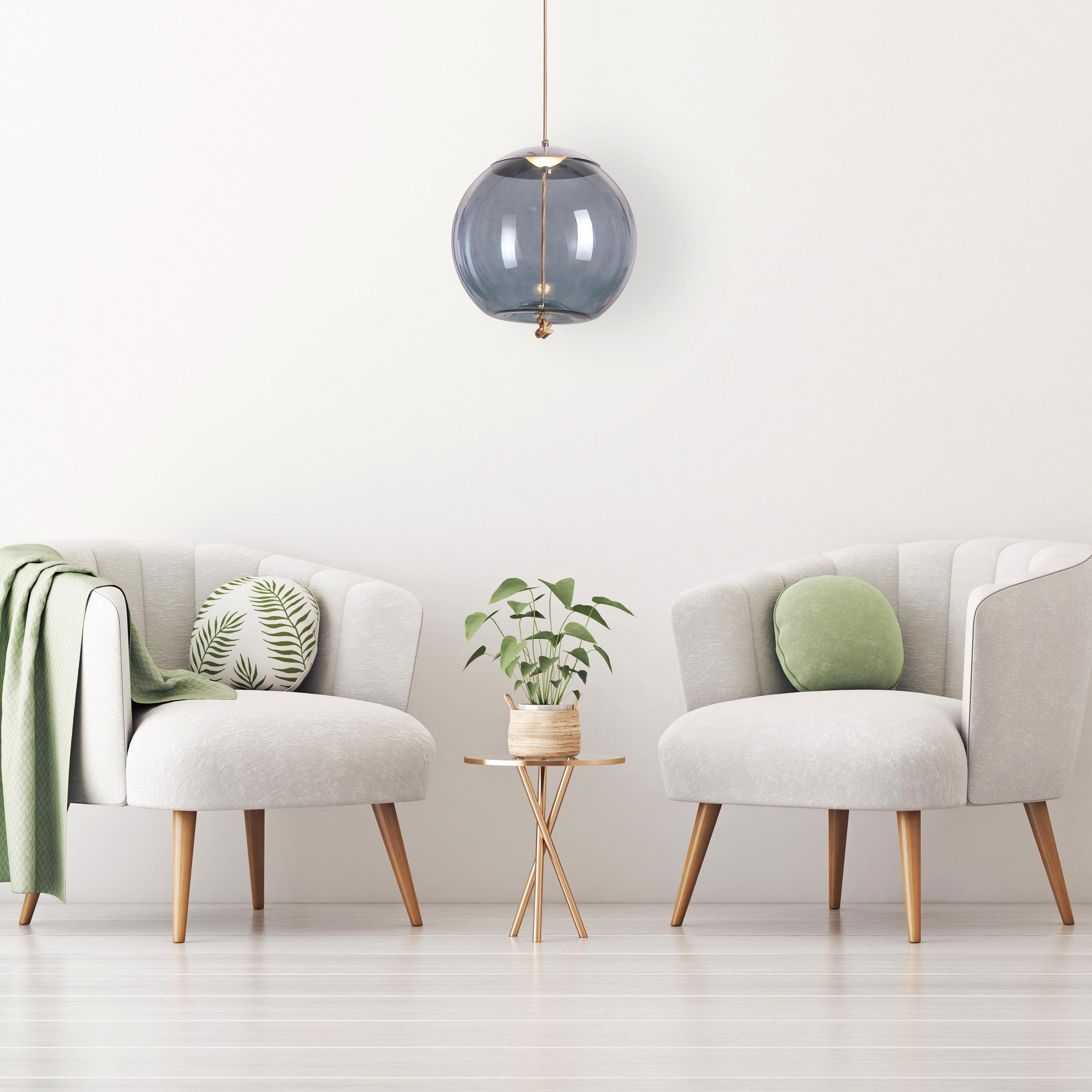 Motivation (Blue, Built-In LED) Glass Pendant Light