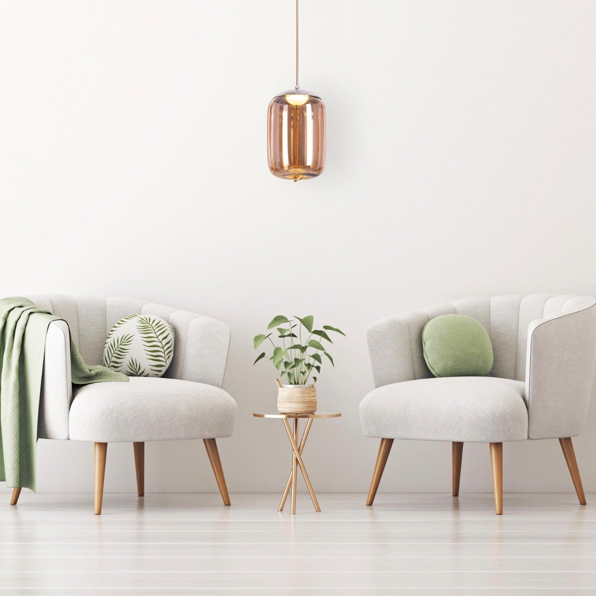 Trust Yourself (Amber, Built-In LED) Glass Pendant Light