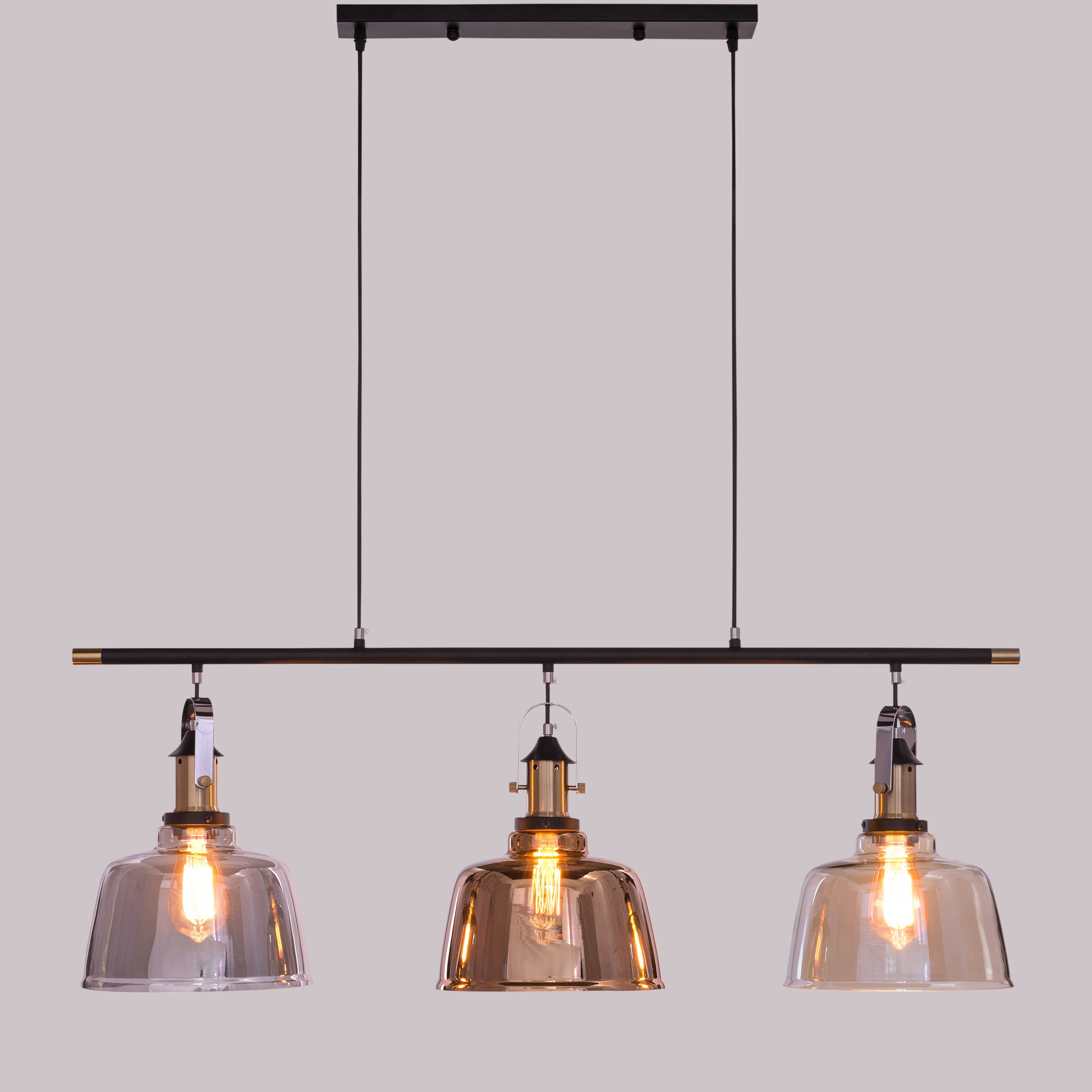 Royal Tea (Smokey Grey, Copper, Amber) Glass Chandelier