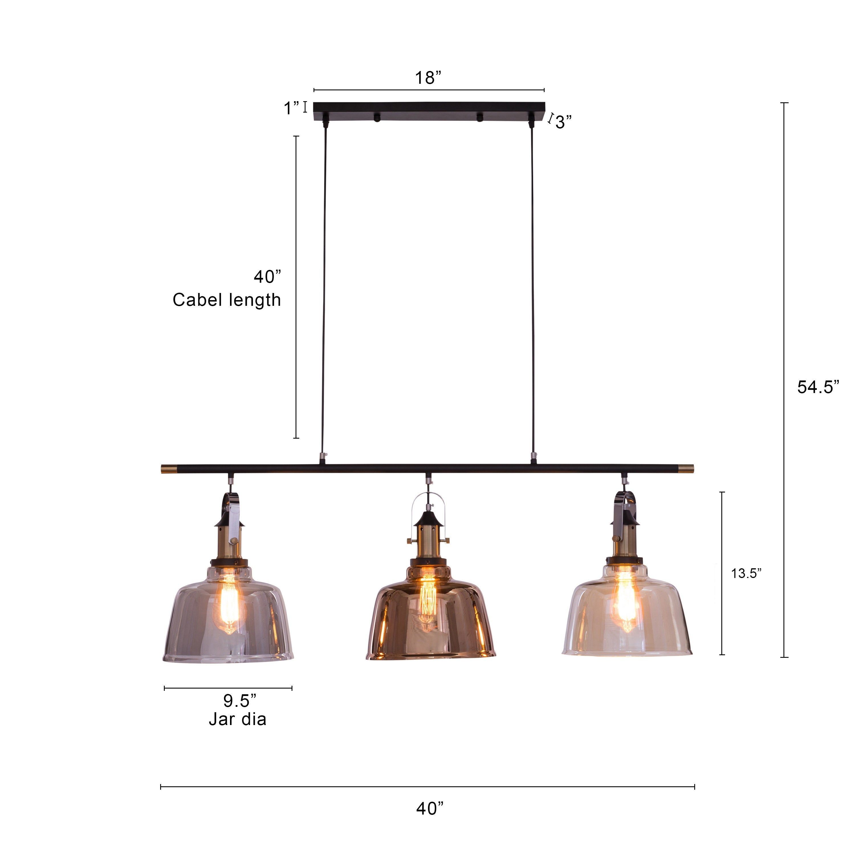 Royal Tea (Smokey Grey, Copper, Amber) Glass Chandelier