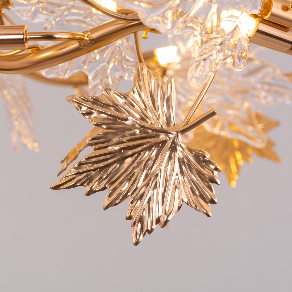 Falling For Flowers (Large, Gold) 1-Layer Tree Branch Crystal Chandelier