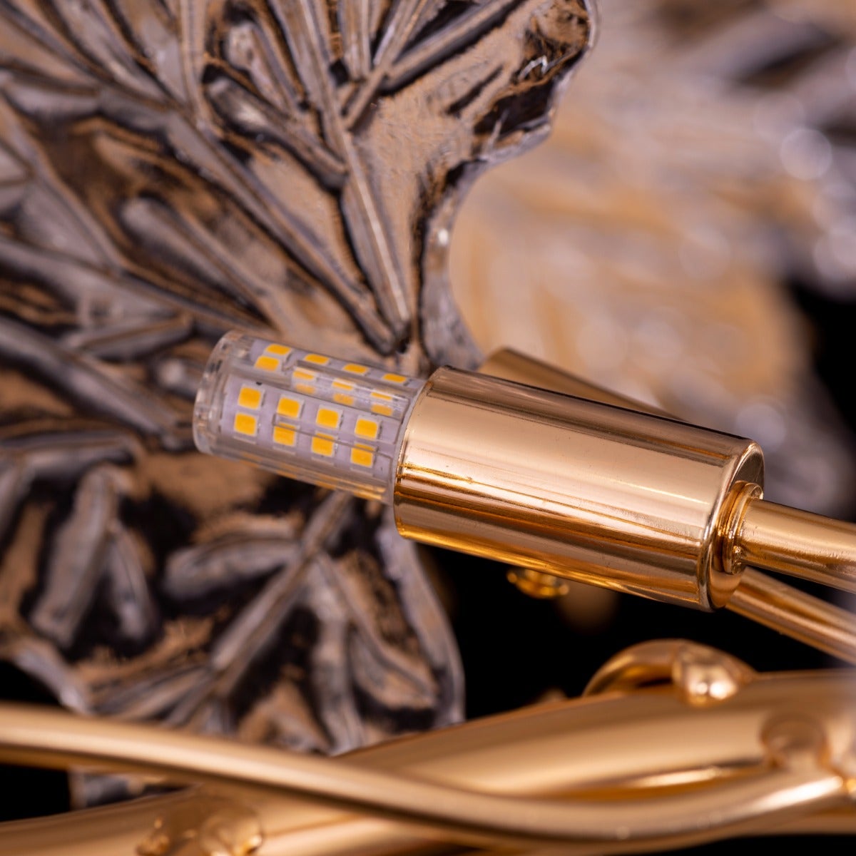 Falling For Flowers (Large, Gold) 1-Layer Tree Branch Crystal Chandelier