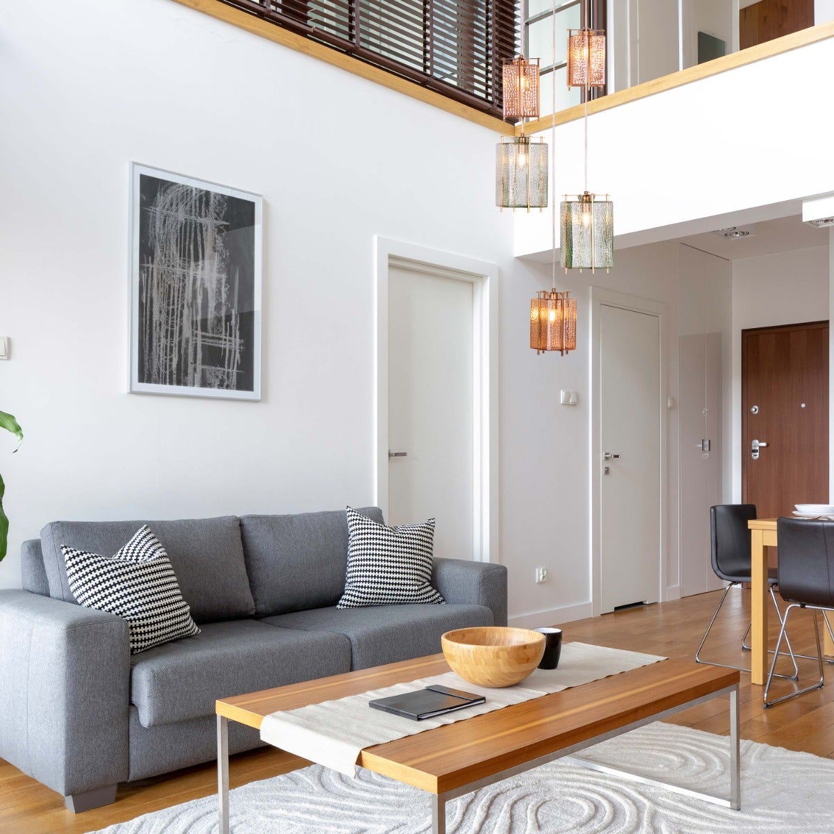 Take The Leap (Amber, Green) Textured Glass Chandelier