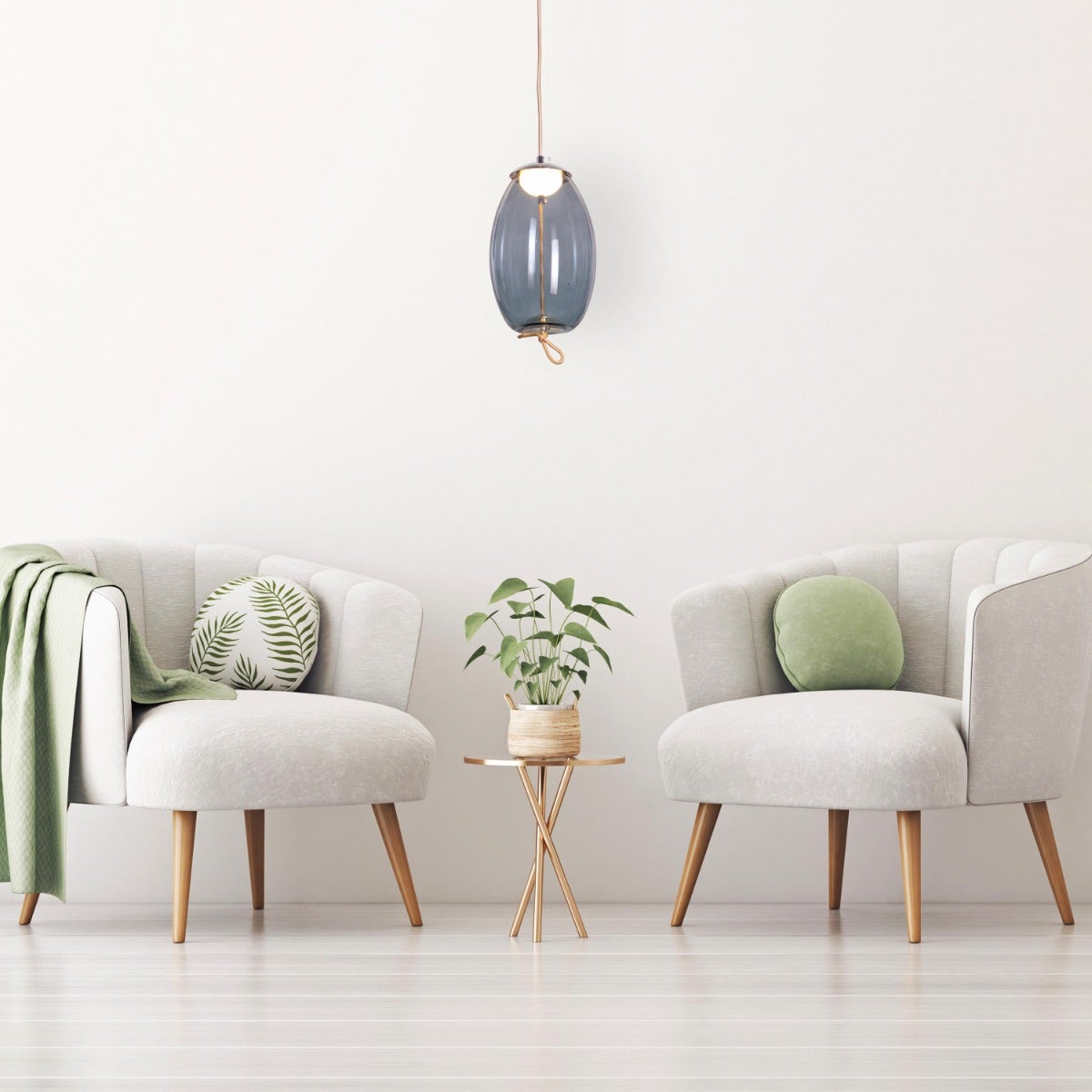 Feel The Feels (Blue, Built-In LED) Glass Pendant Light