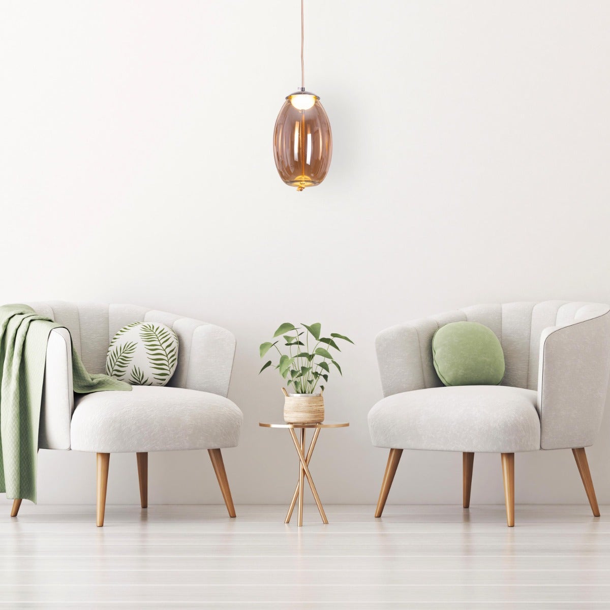 Feel The Feels (Amber, Built-In LED) Glass Pendant Light