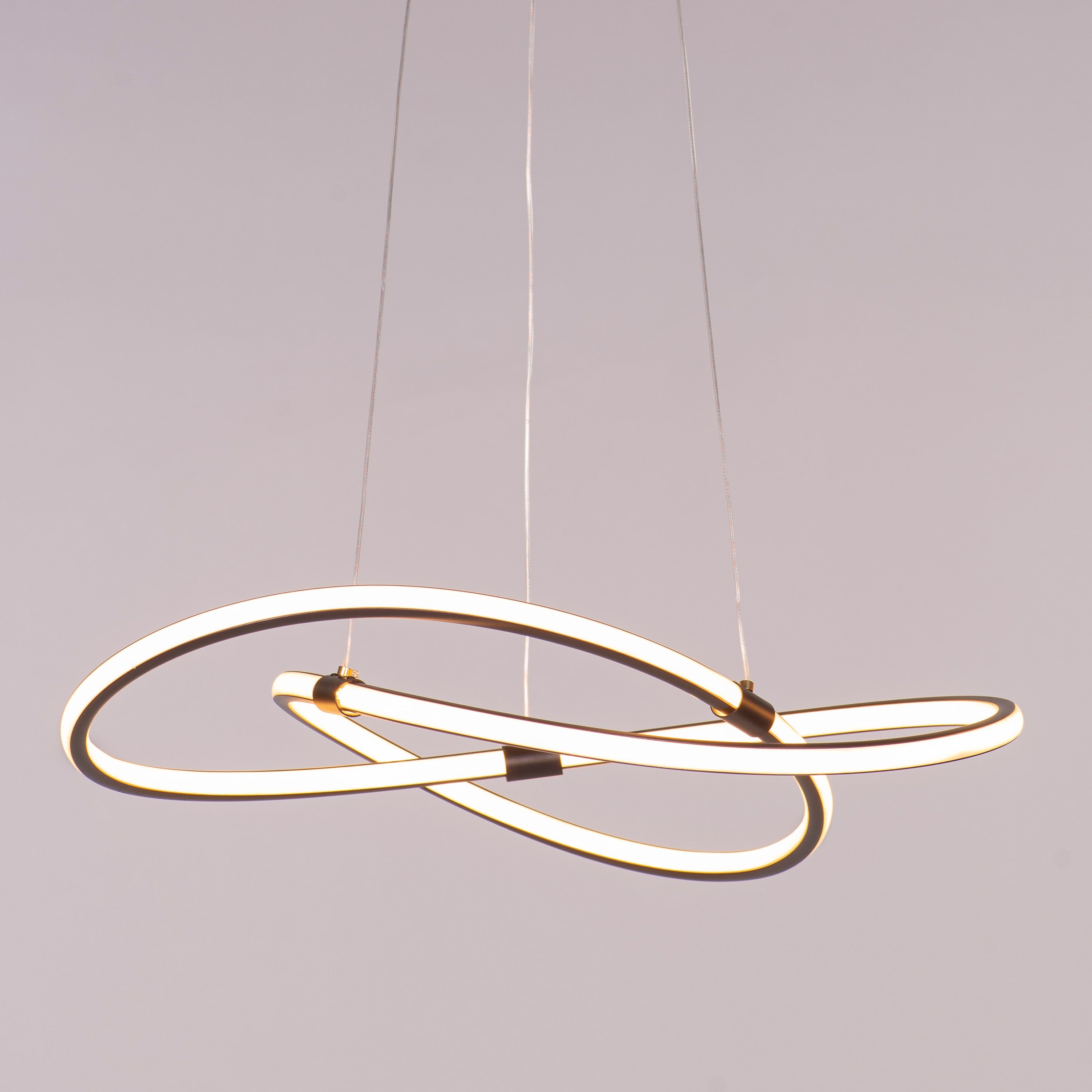 Twist Of Fate (Medium, Black, 3 Color Dimmable LED with Remote Control) Chandelier