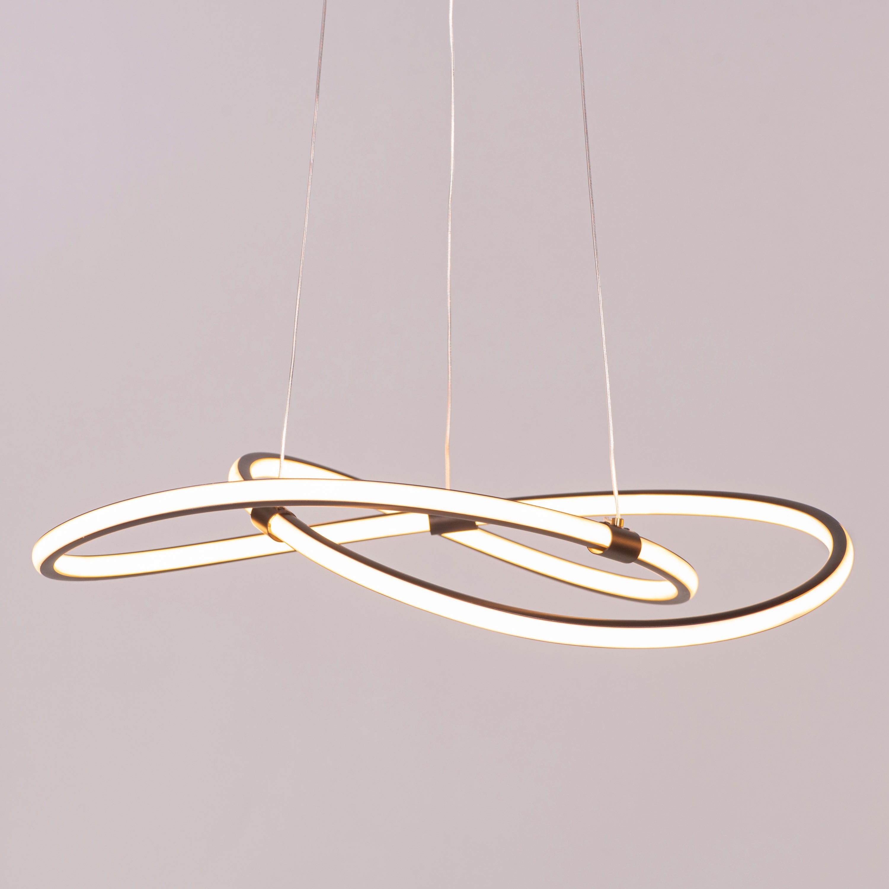 Twist Of Fate (Medium, Black, 3 Color Dimmable LED with Remote Control) Chandelier