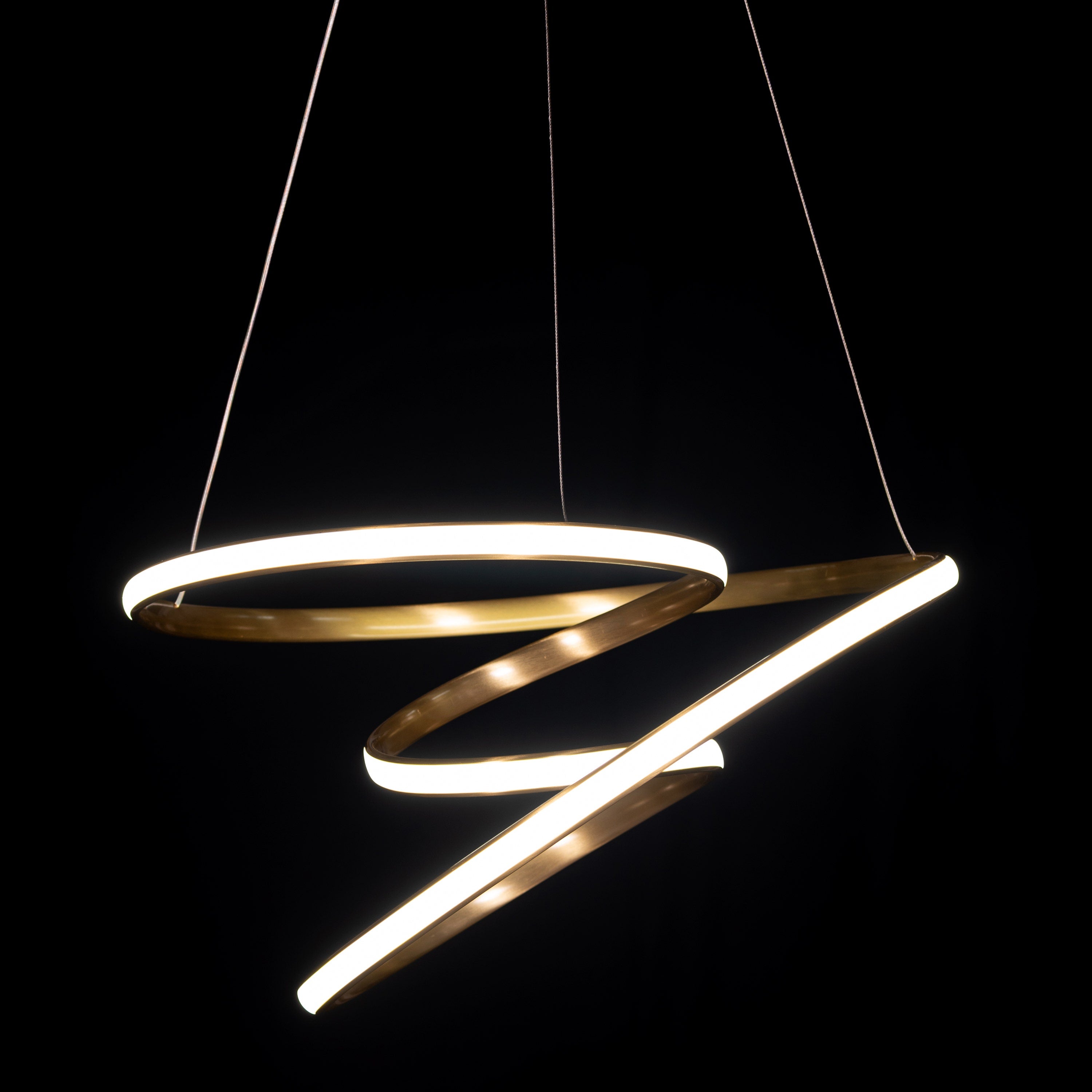 Sleepover (Gold, 3 Color Dimmable LED with Remote Control) Chandelier