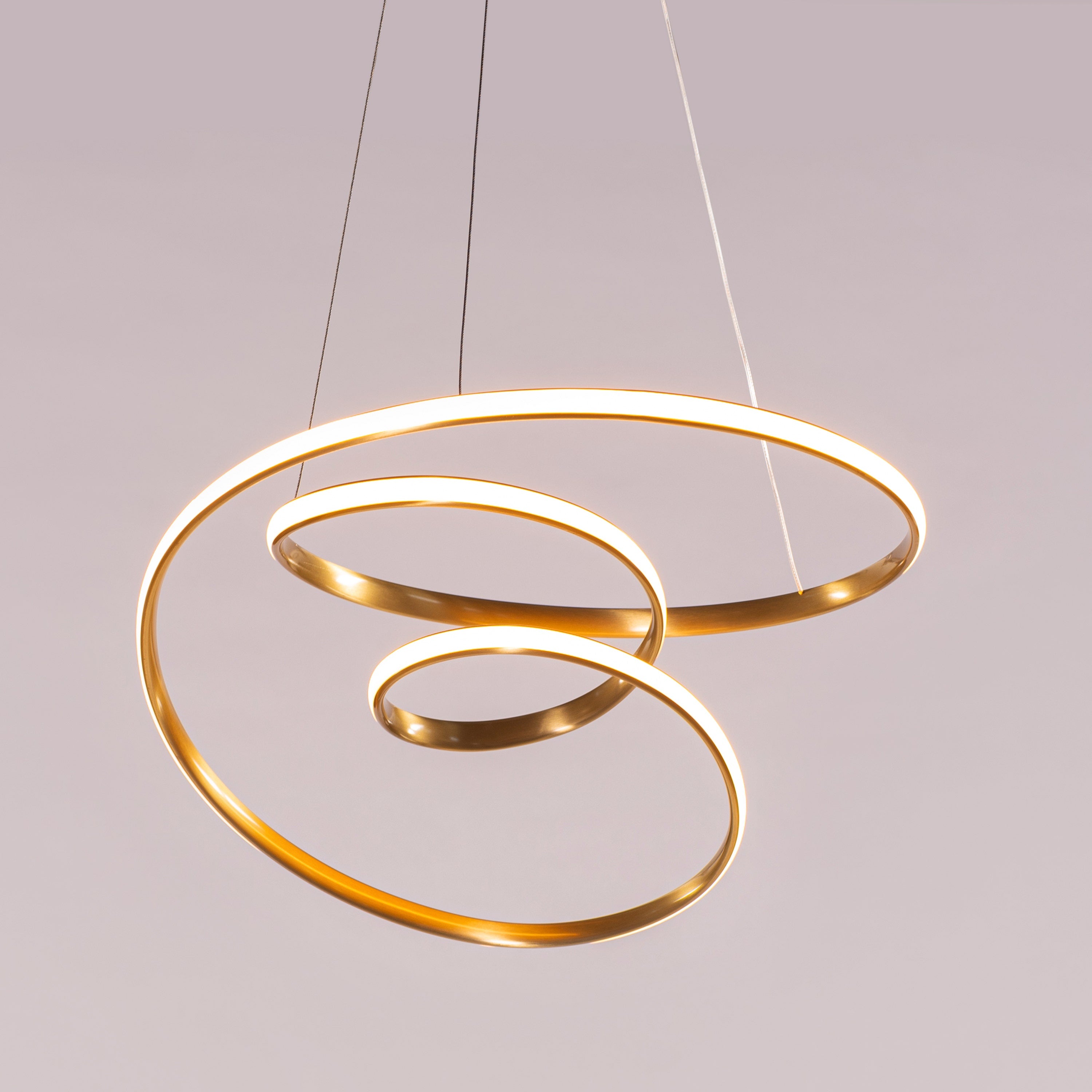 Sleepover (Gold, 3 Color Dimmable LED with Remote Control) Chandelier