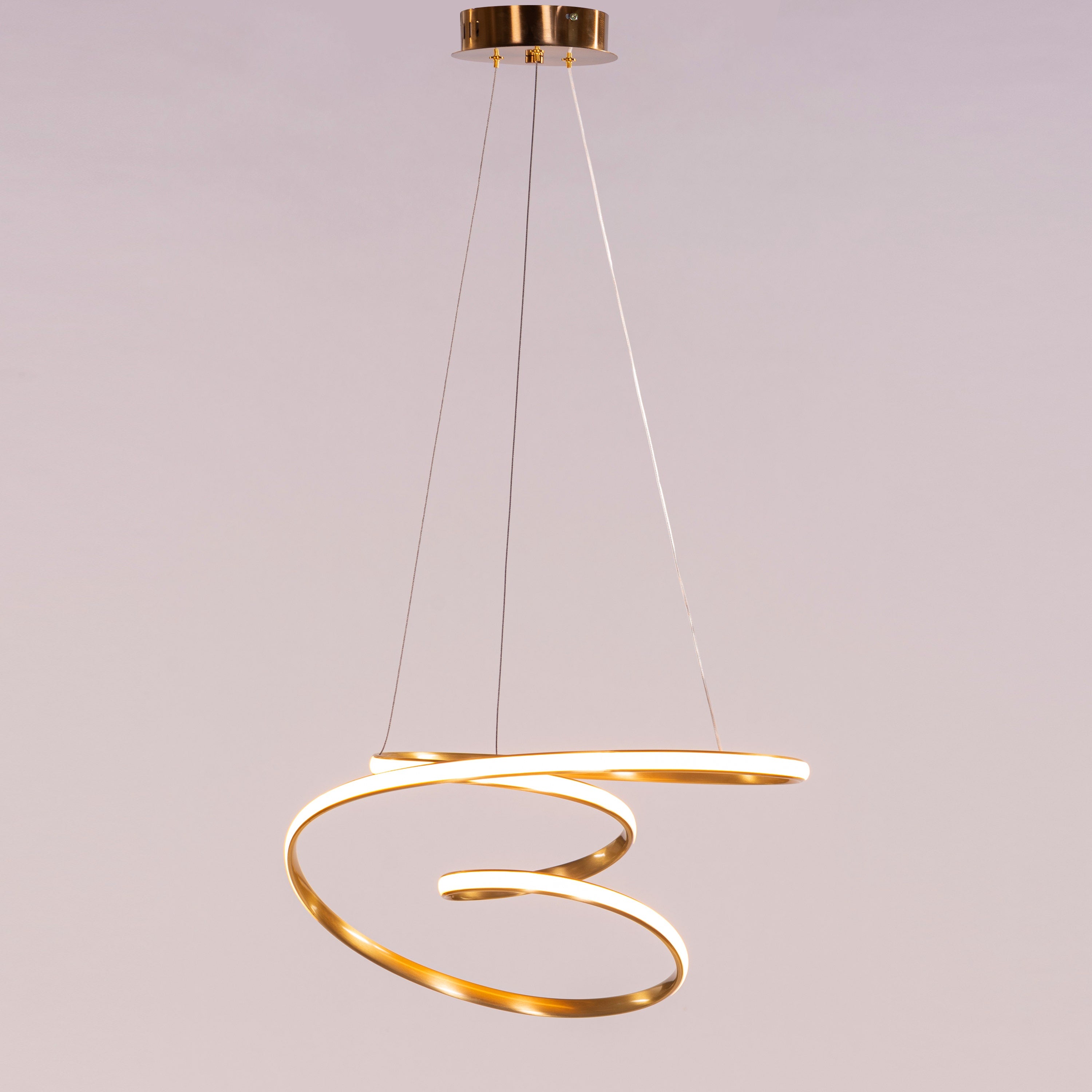 Sleepover (Gold, 3 Color Dimmable LED with Remote Control) Chandelier