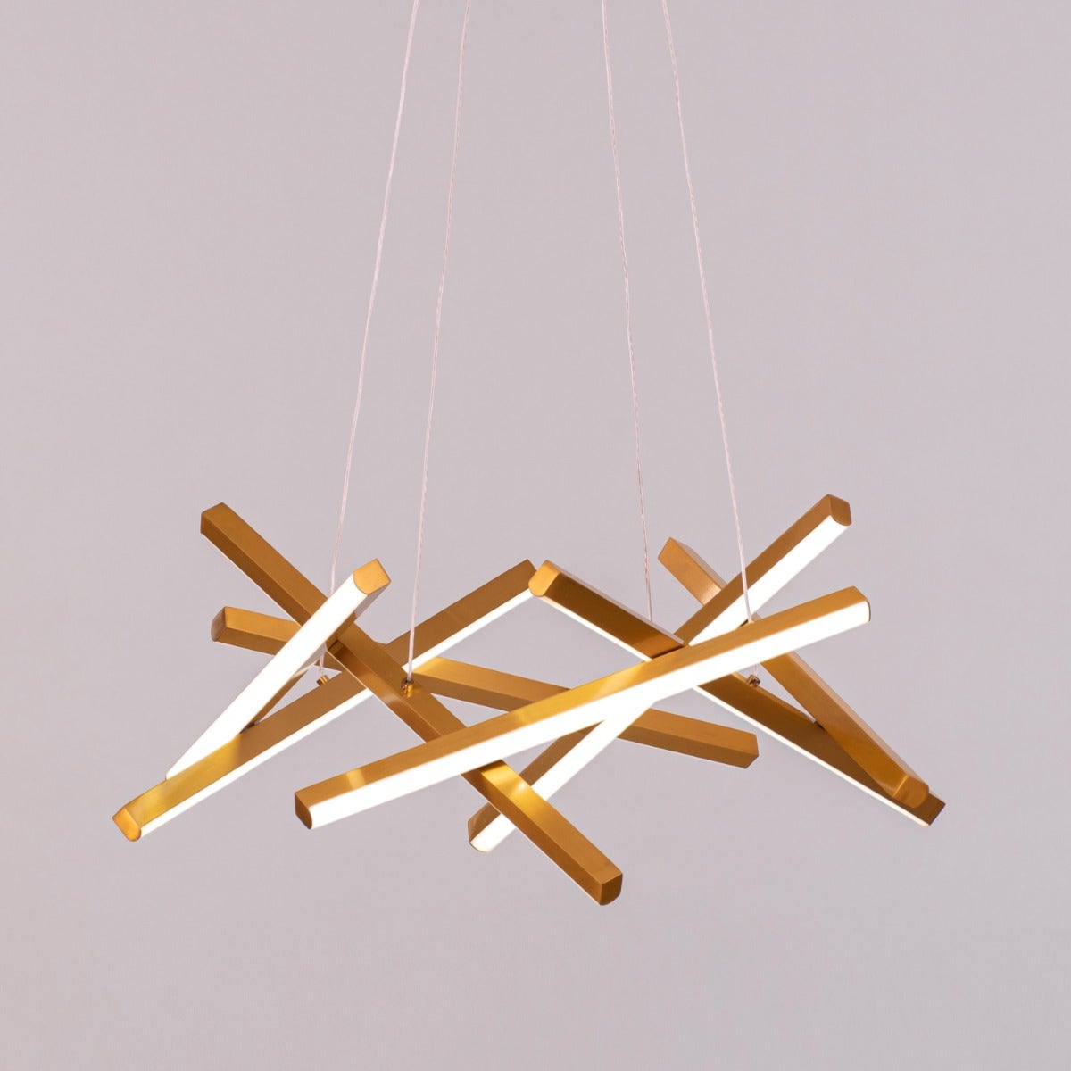 Run The World (Gold, 3 Color Dimmable LED with Remote Control) Chandelier