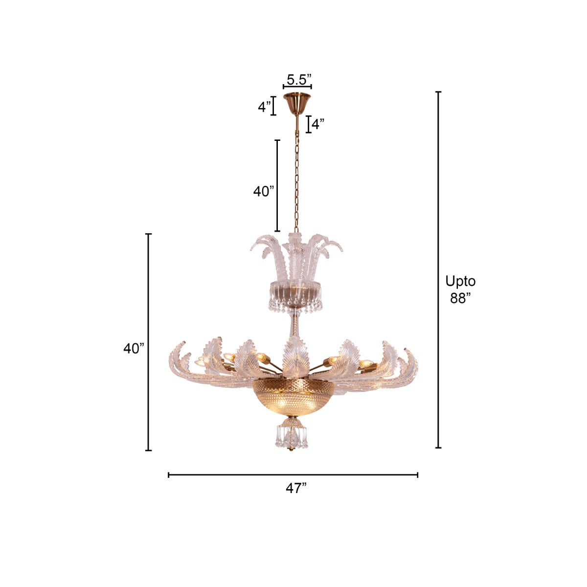 Wine Of Kings (Large, Gold) Crystal Chandelier