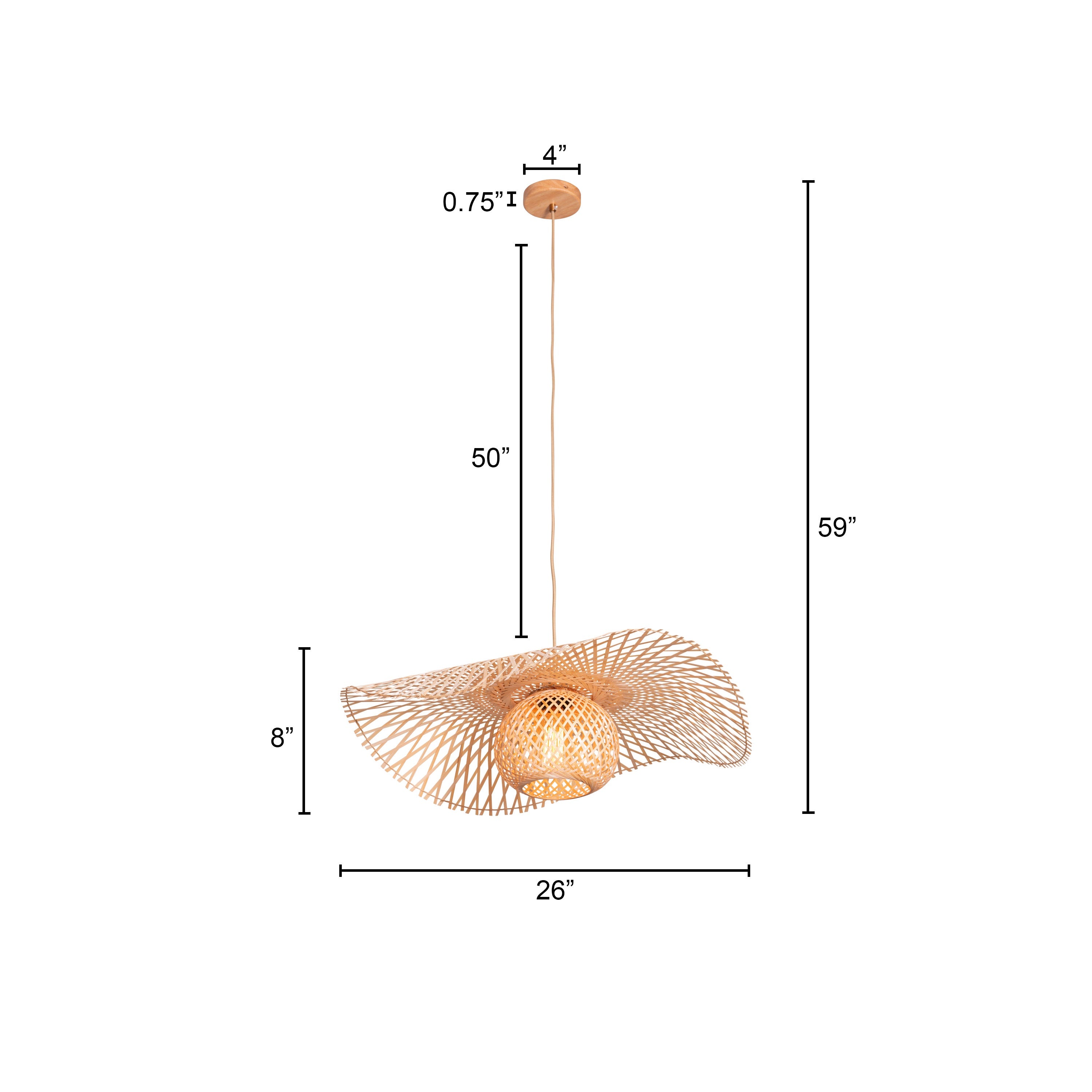 Come Undone Rattan Pendant Light