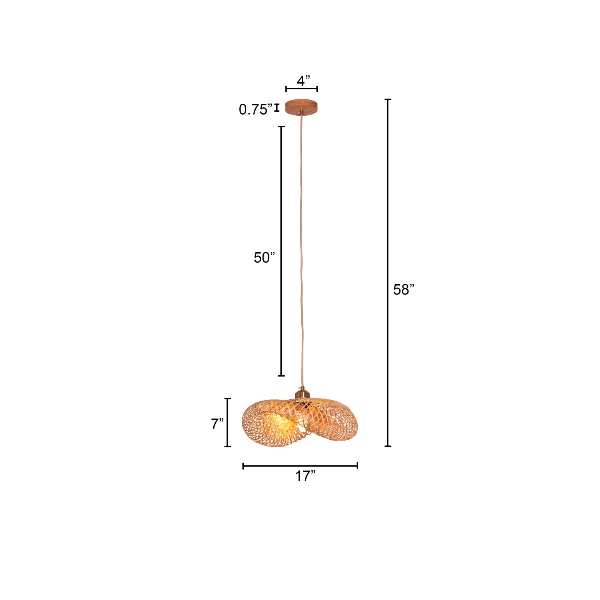 Country Roads Rattan Pendant Light