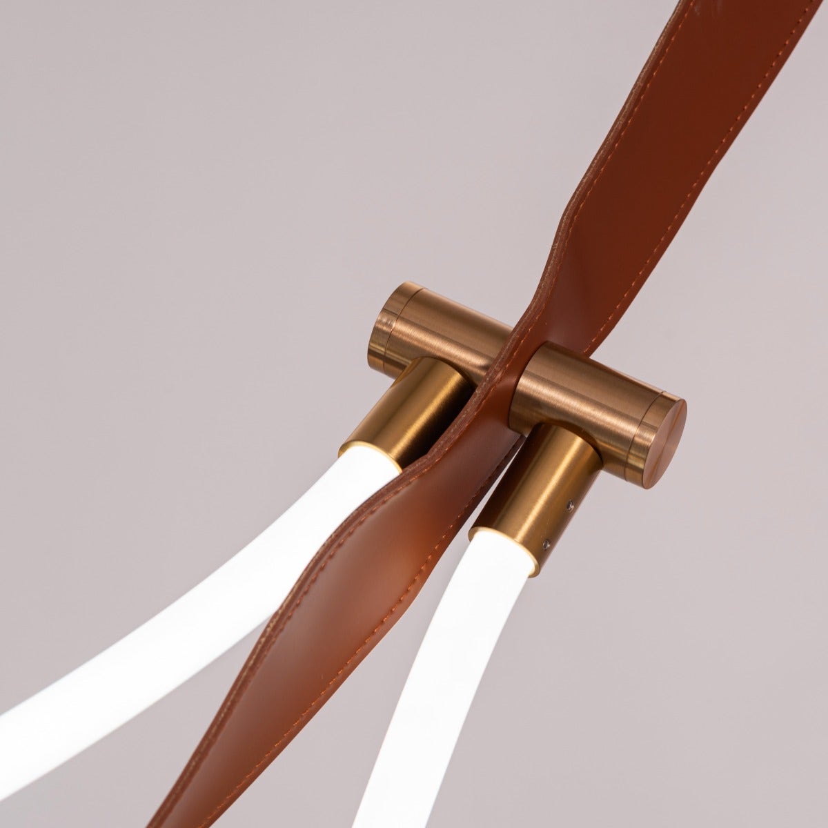 Racetrack Racehorse (Large, Brown, 3 Color Built-In LED) Leather Chandelier