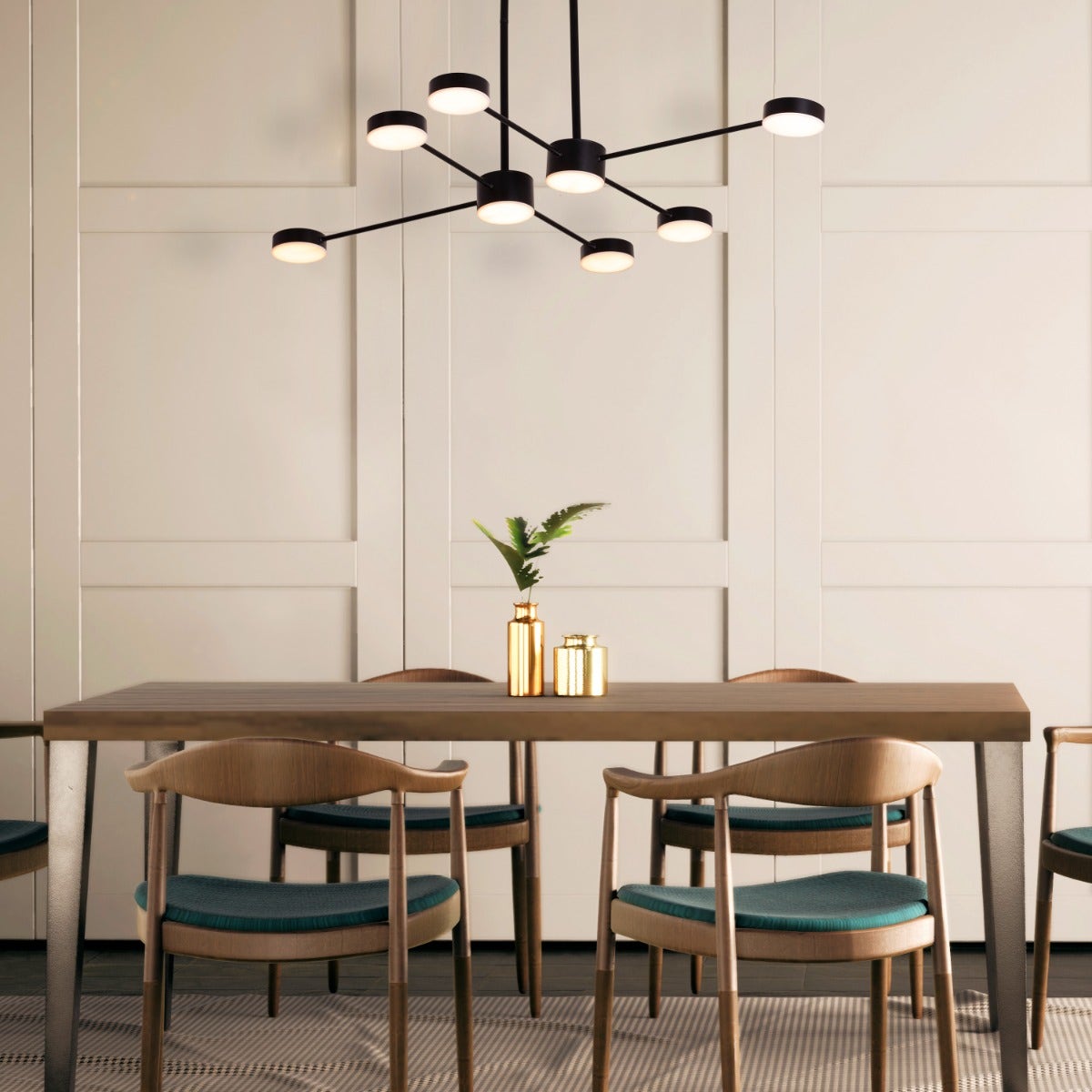 Walk On By (Large, Black, Dimmable LED with Remote Control) Chandelier