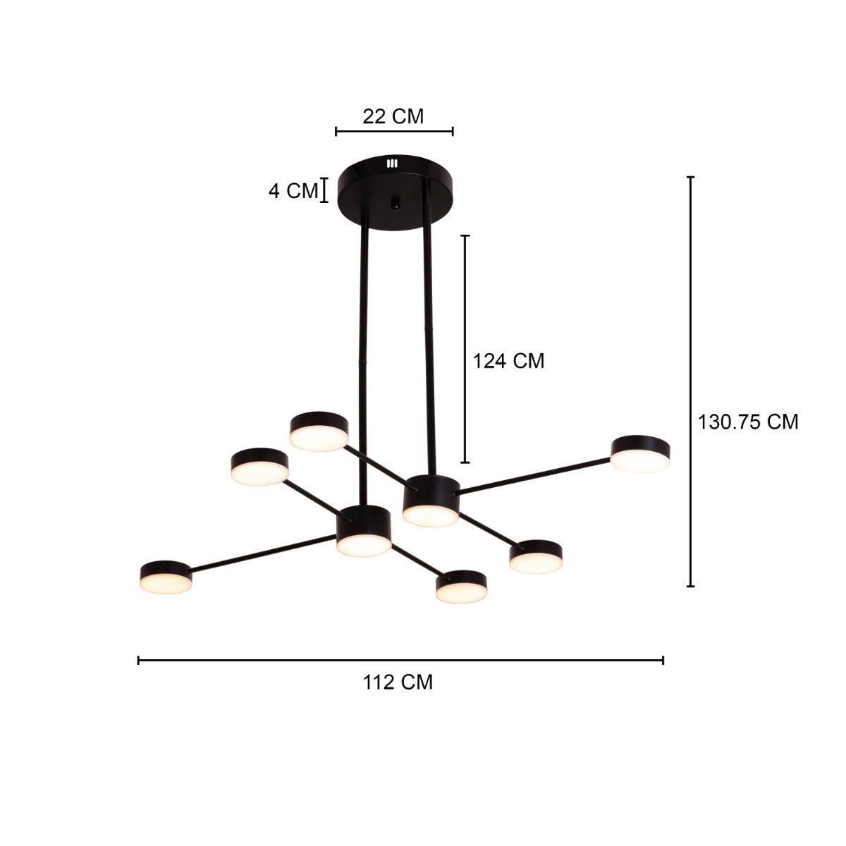 Walk On By (Large, Black, Dimmable LED with Remote Control) Chandelier