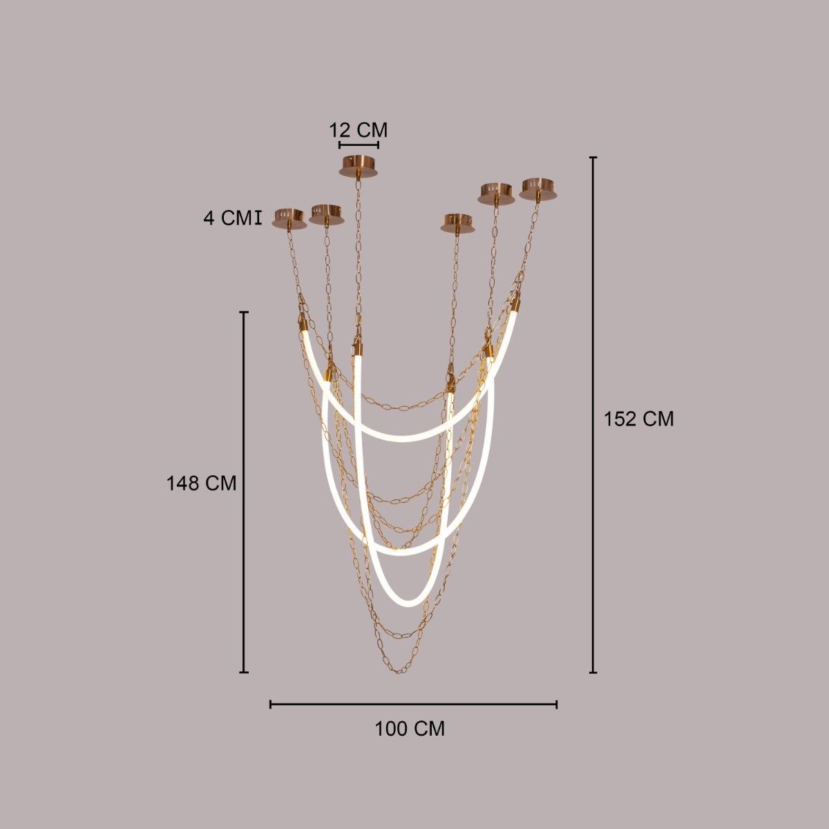 White Stallion (Large, Gold, White, 3 Color Built-In LED) Chandelier