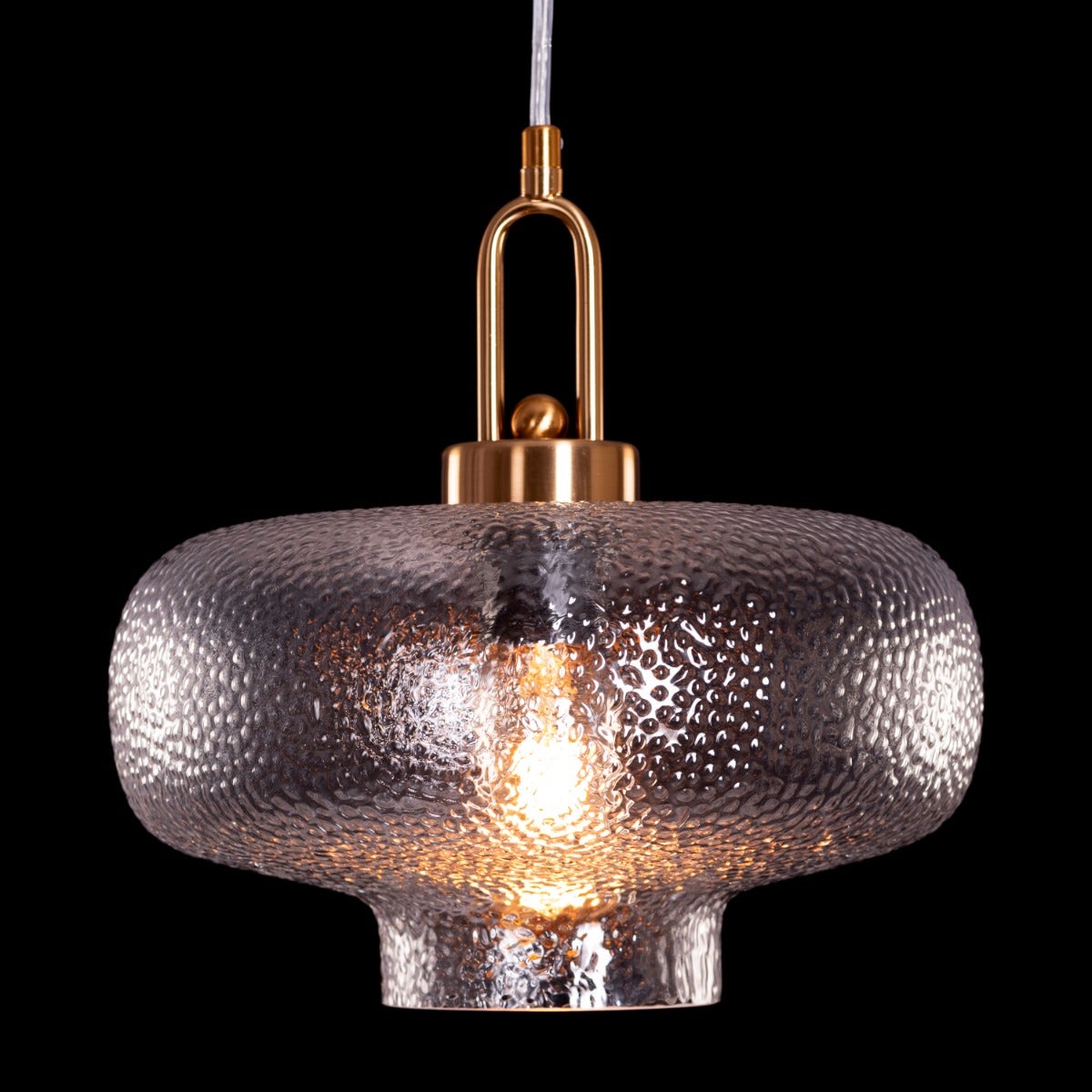 Take Me Traveling (Stout, Gold) Textured Glass Pendant Light