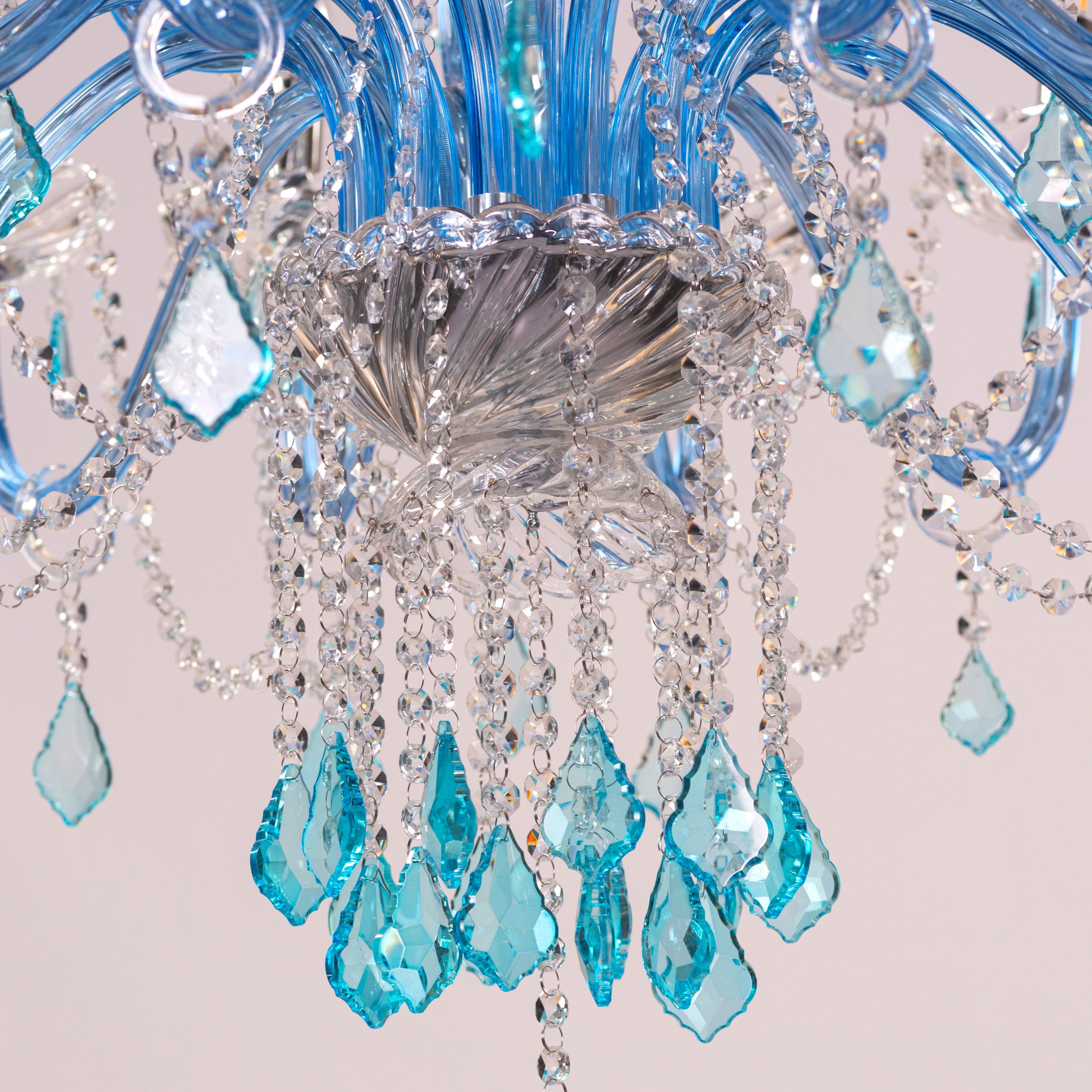 Georgian Glamour Grand (Large, Aqua Blue) Crystal Chandelier