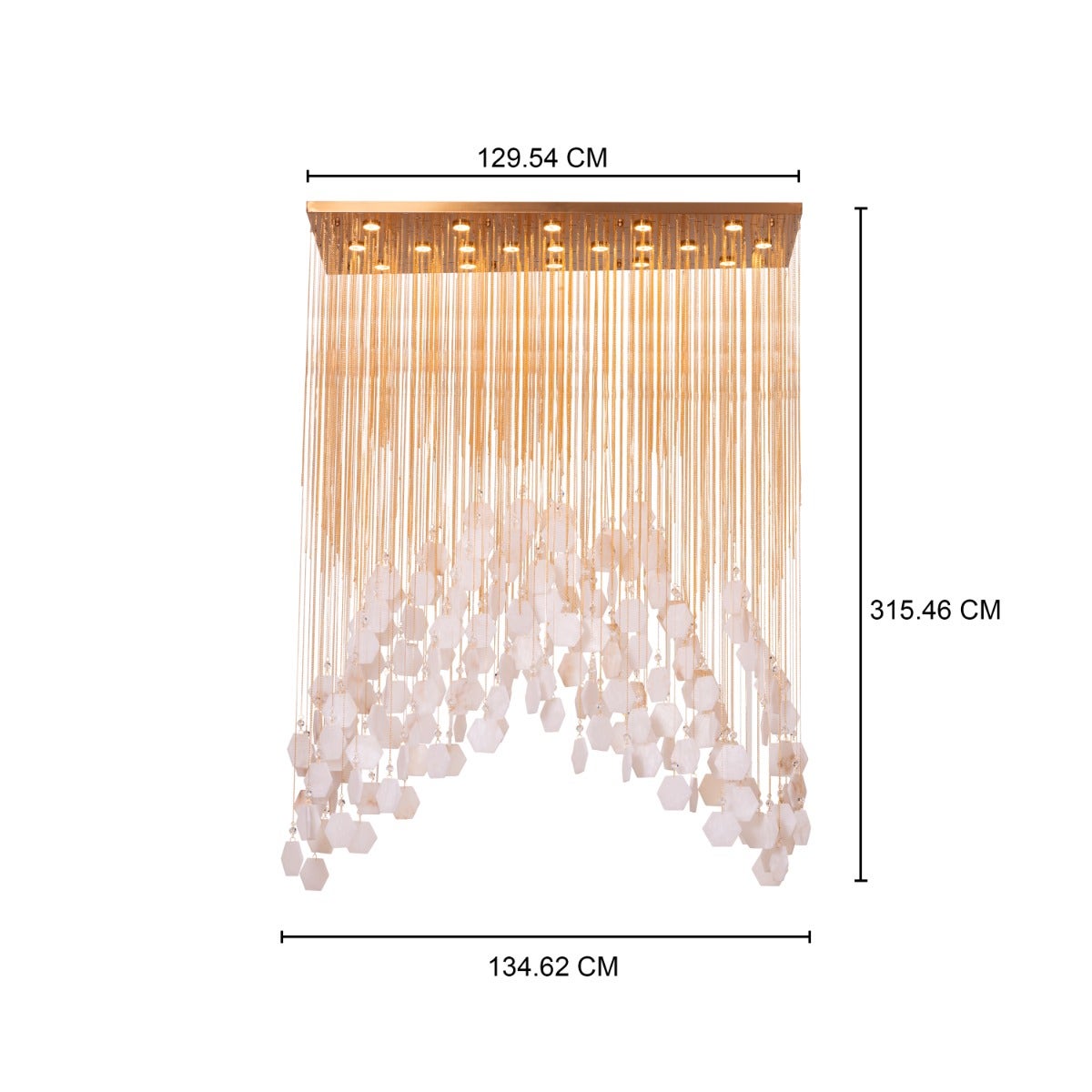 Caesar's Palace (Large, White, 3 Color Dimmable LED Spotlight with Remote Control) Marble Chandelier