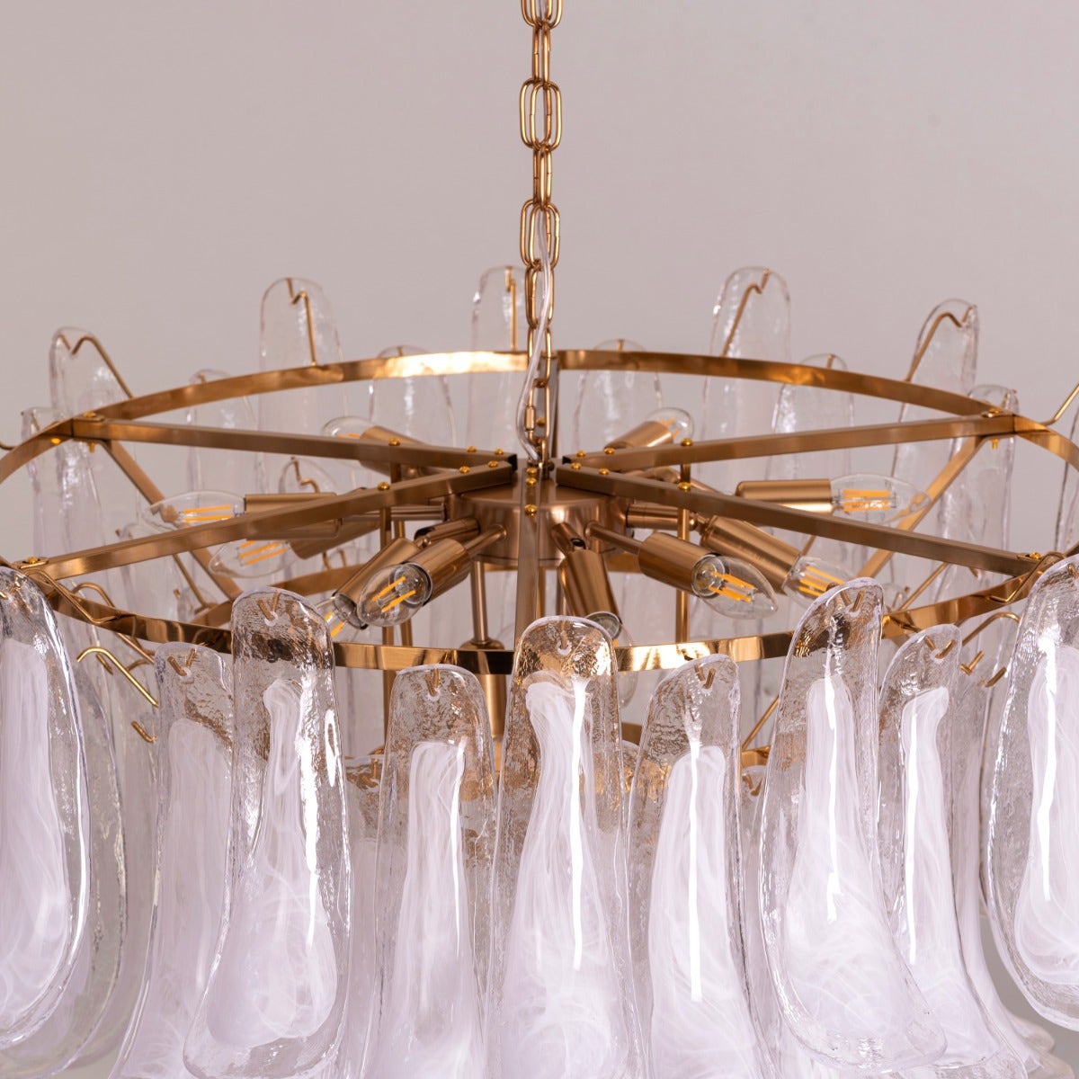 Somewhere In Barcelona (Large, White) Tinted Glass Chandelier