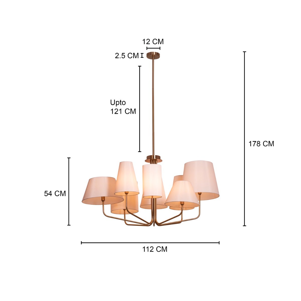 News Is Everywhere (Large, Gold, Beige) Fabric Chandelier