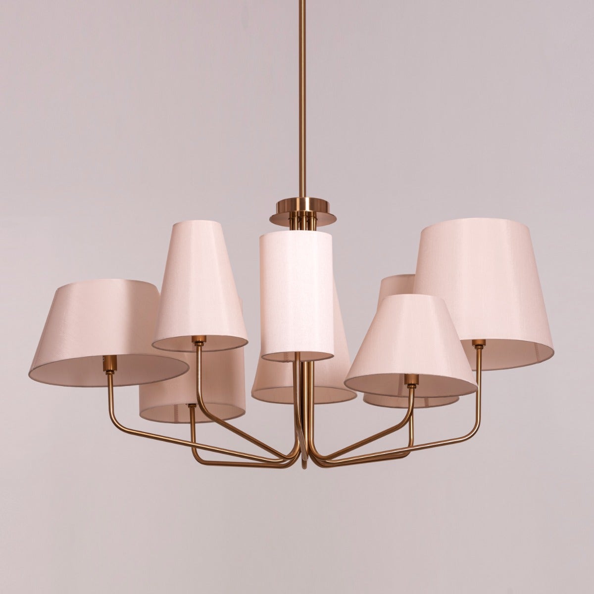 News Is Everywhere (Large, Gold, Beige) Fabric Chandelier