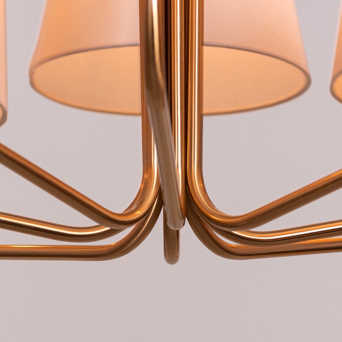 News Is Everywhere (Large, Gold, Beige) Fabric Chandelier