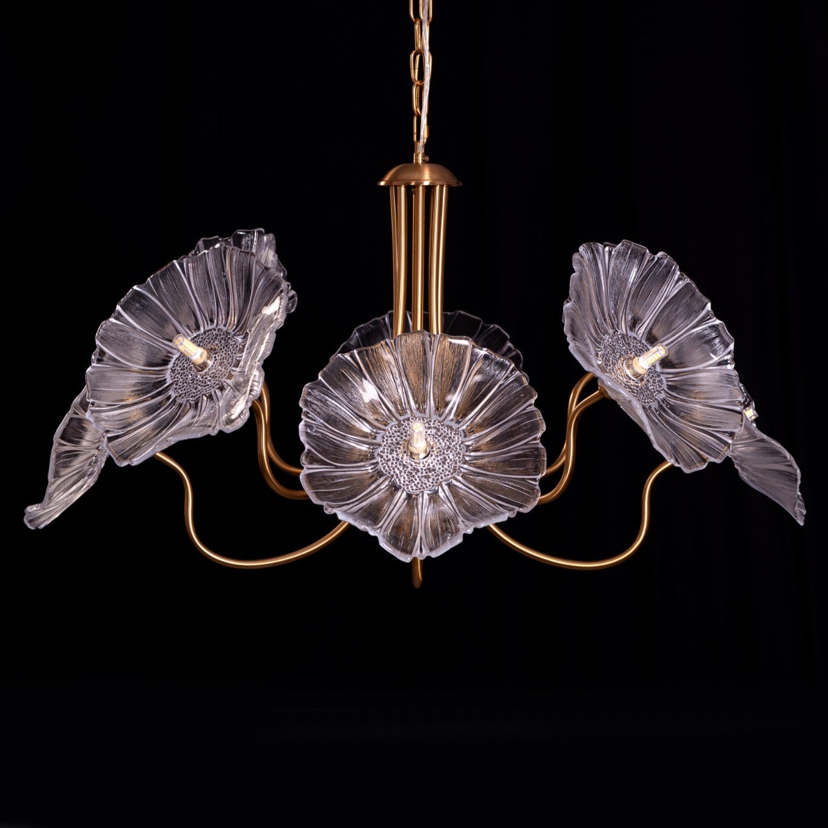 Late For Reality (Large, Gold) Glass Chandelier