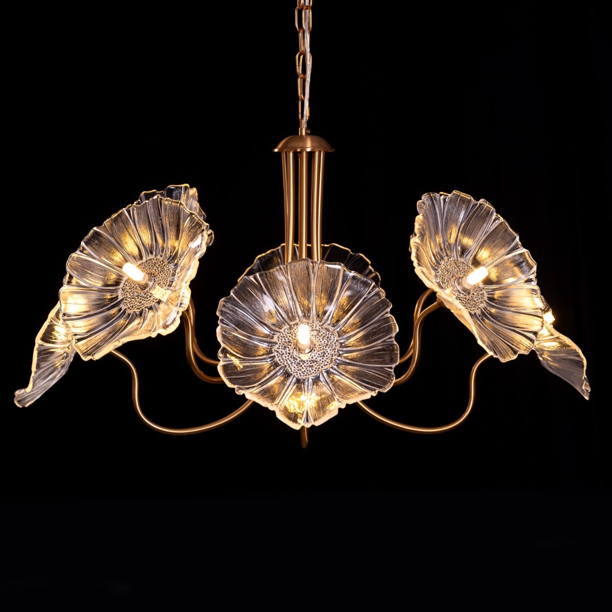 Late For Reality (Large, Gold) Glass Chandelier