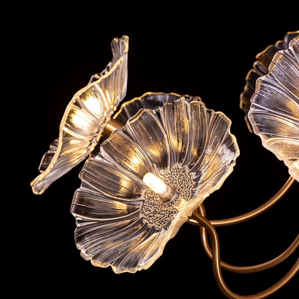 Late For Reality (Large, Gold) Glass Chandelier