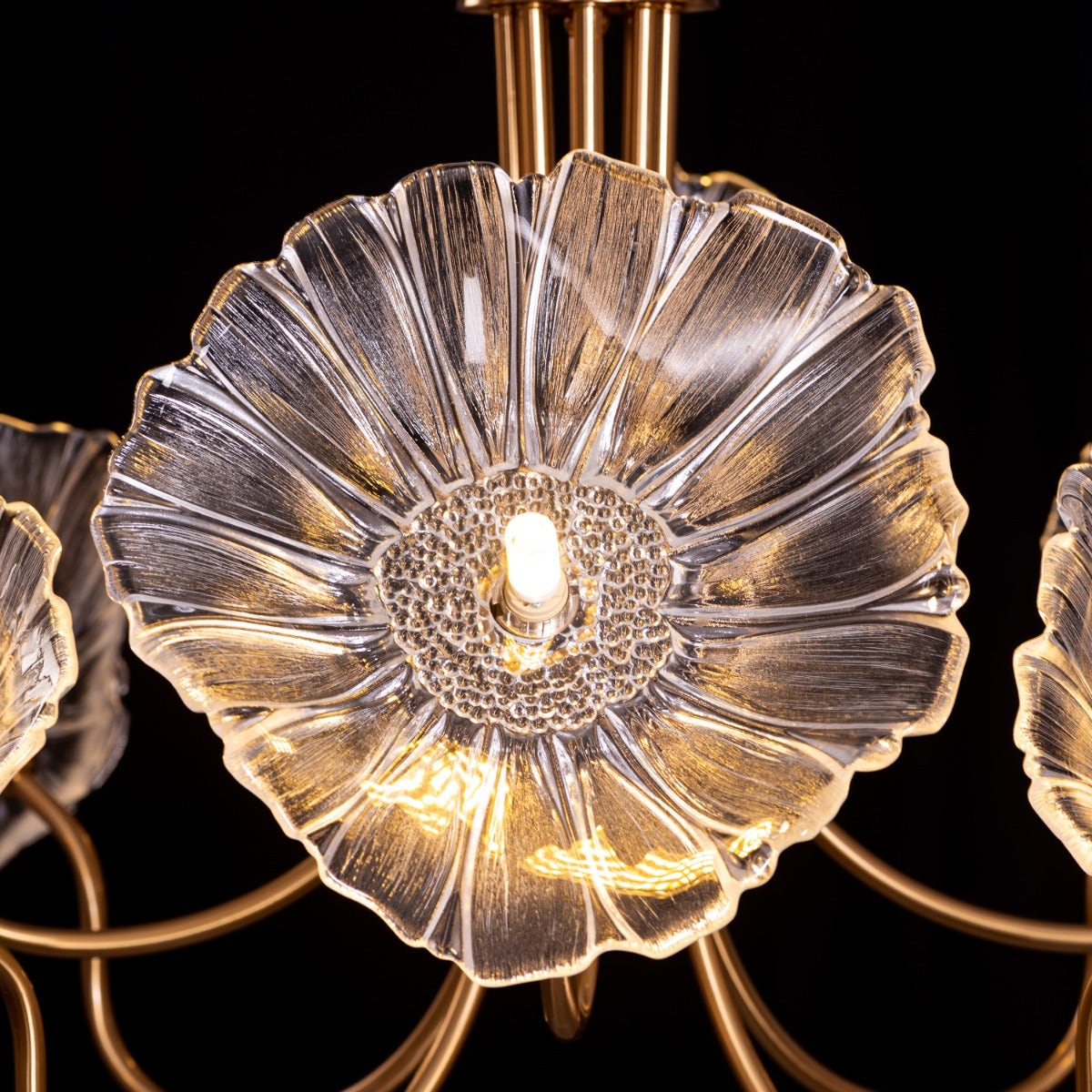 Late For Reality (Large, Gold) Glass Chandelier