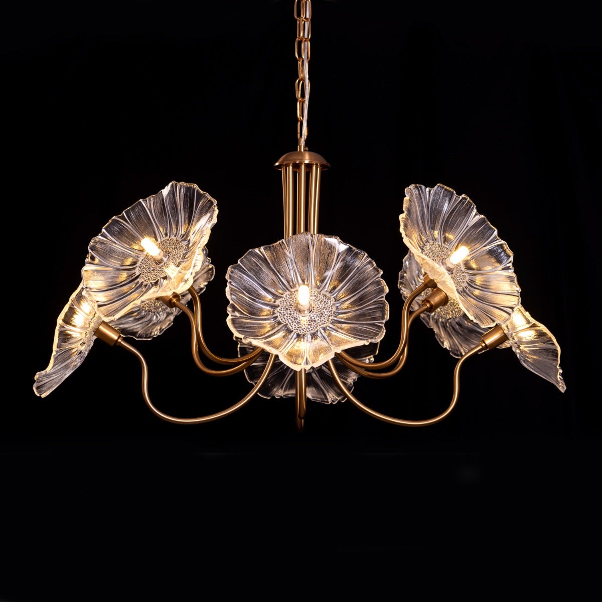 Late For Reality (Large, Gold) Glass Chandelier